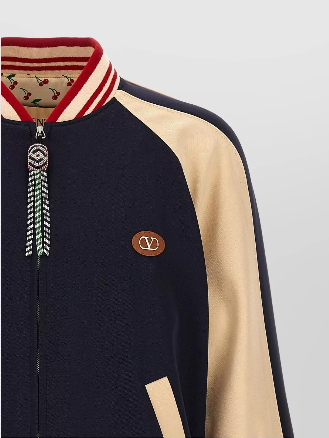 VALENTINO La Chat De La Maison Wool Bomber Jacket In Black Product Image