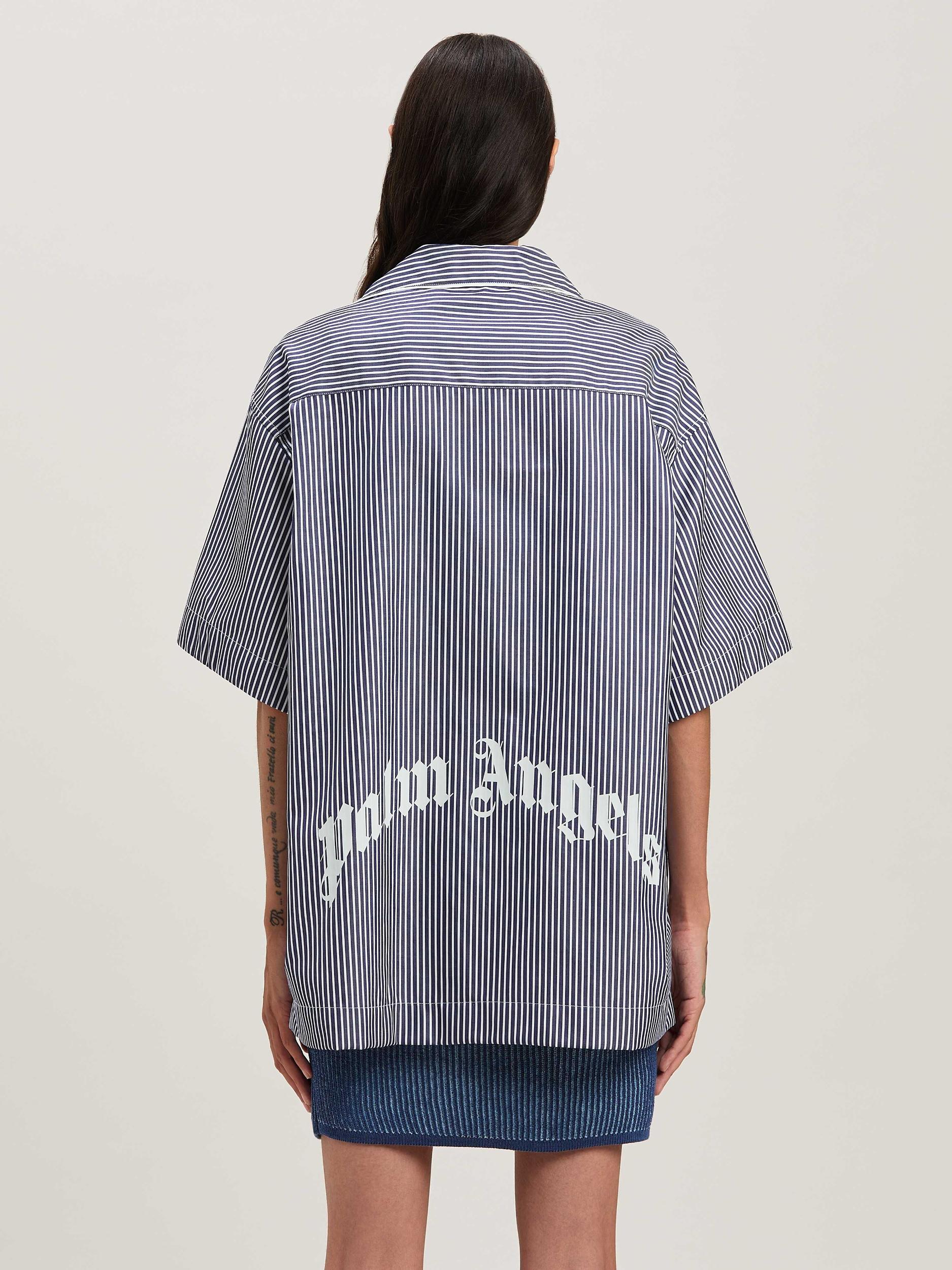 CURVED LOGO STRIPED SHIRT NAVY BLUE - OF Product Image