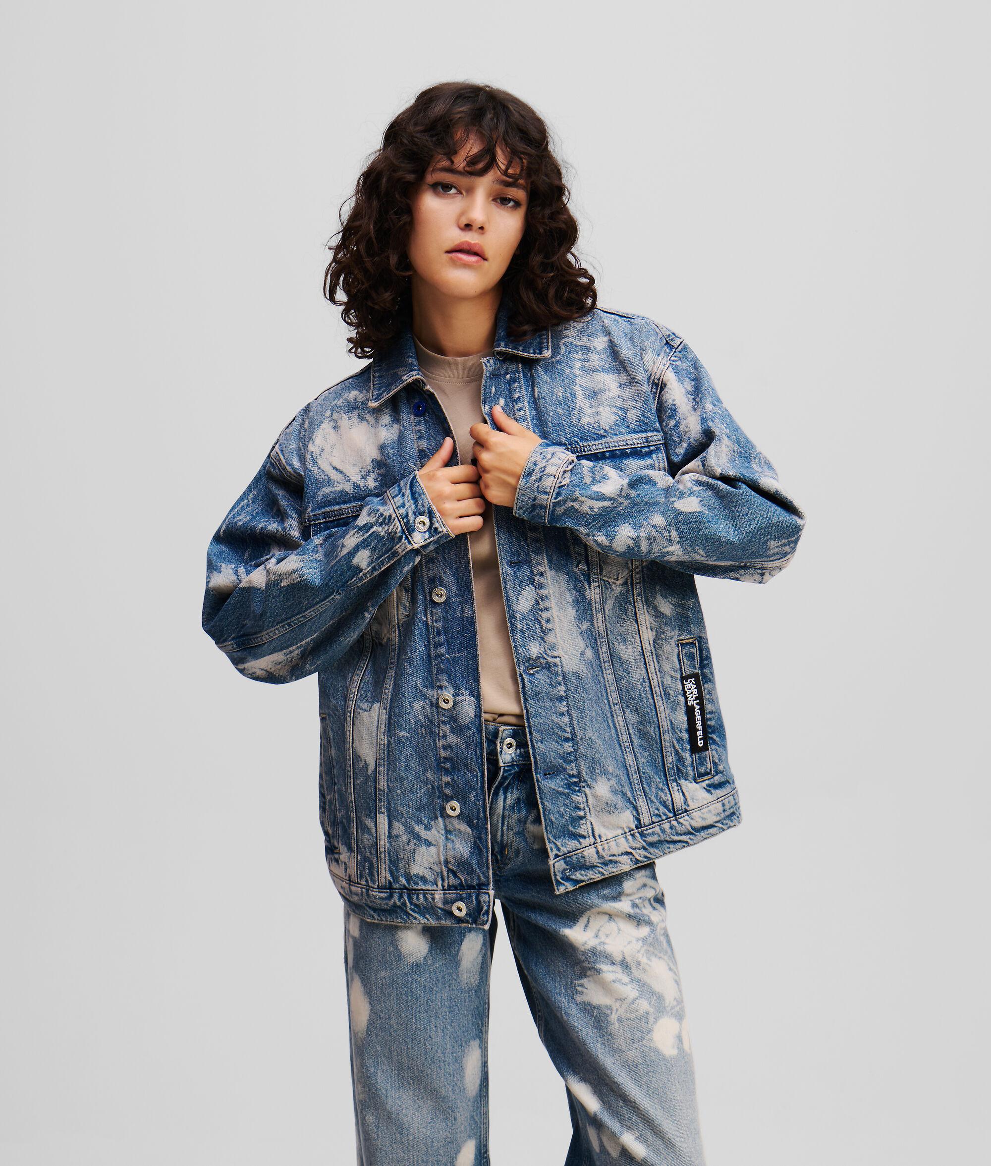 RELAXED-FIT BLEACHED DENIM JACKET Product Image