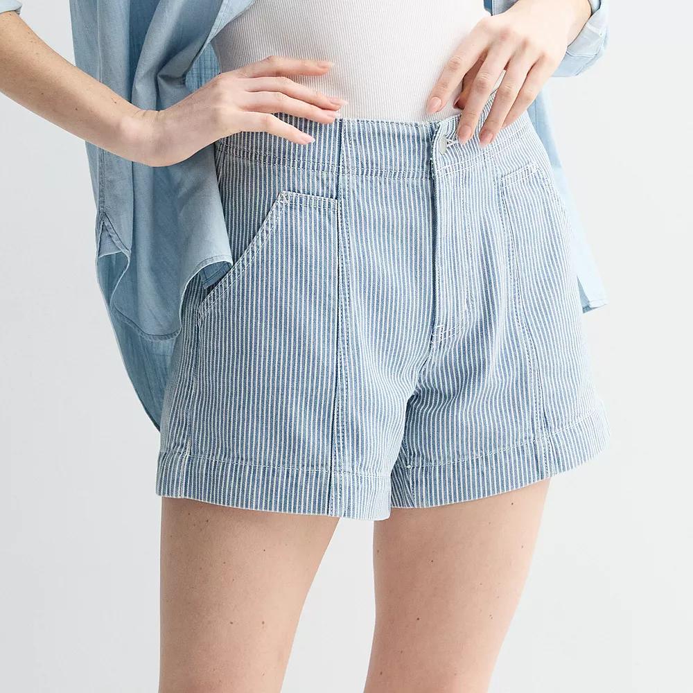 Women's Sonoma Goods For Life® High-Rise Sailor Shorts, Size: 6, Railroad Stripe Product Image