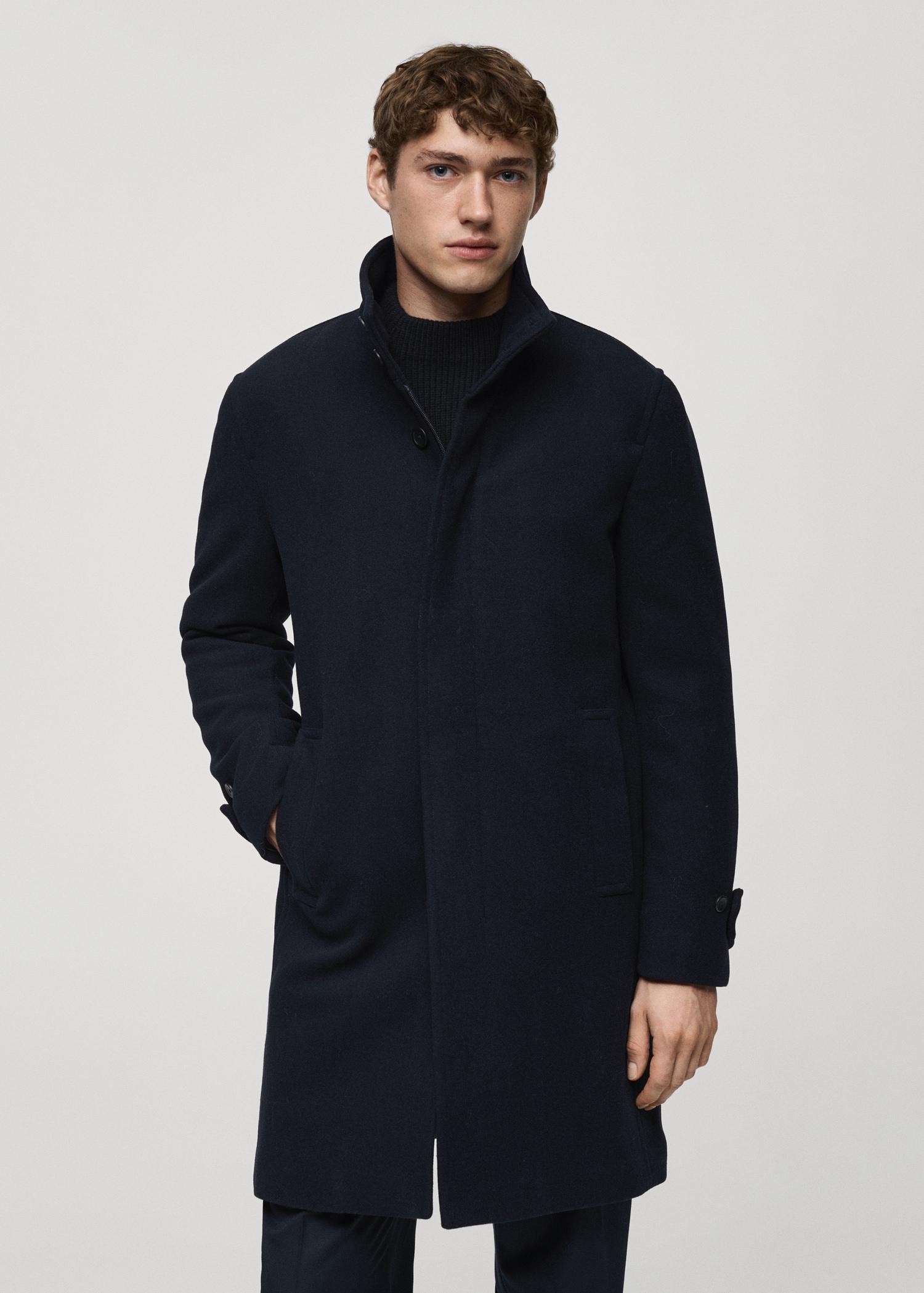 Quilted wool inner coat - Men | MANGO USA Product Image