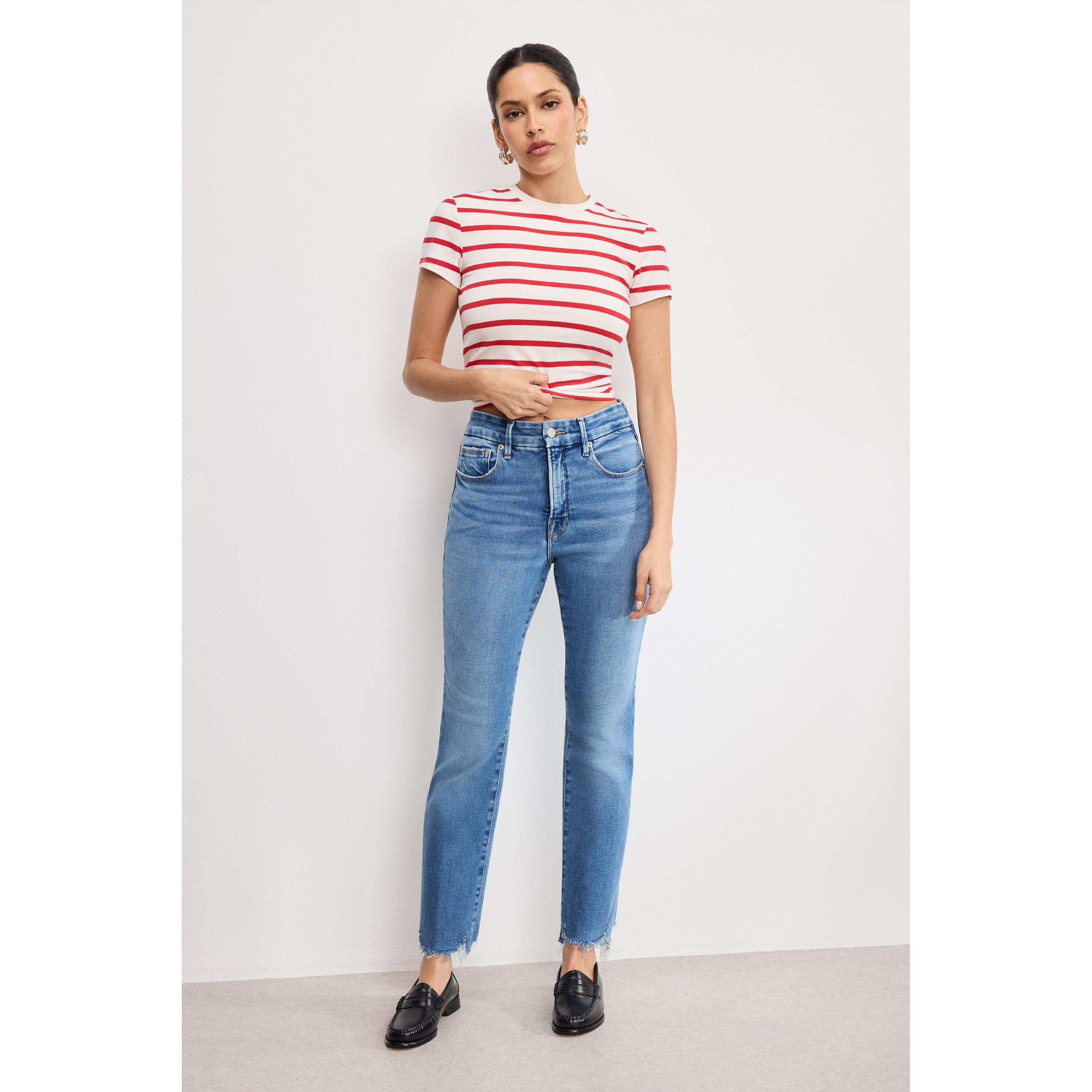 Womens Good Legs High-Rise Stretch Straight Ankle Jeans Product Image