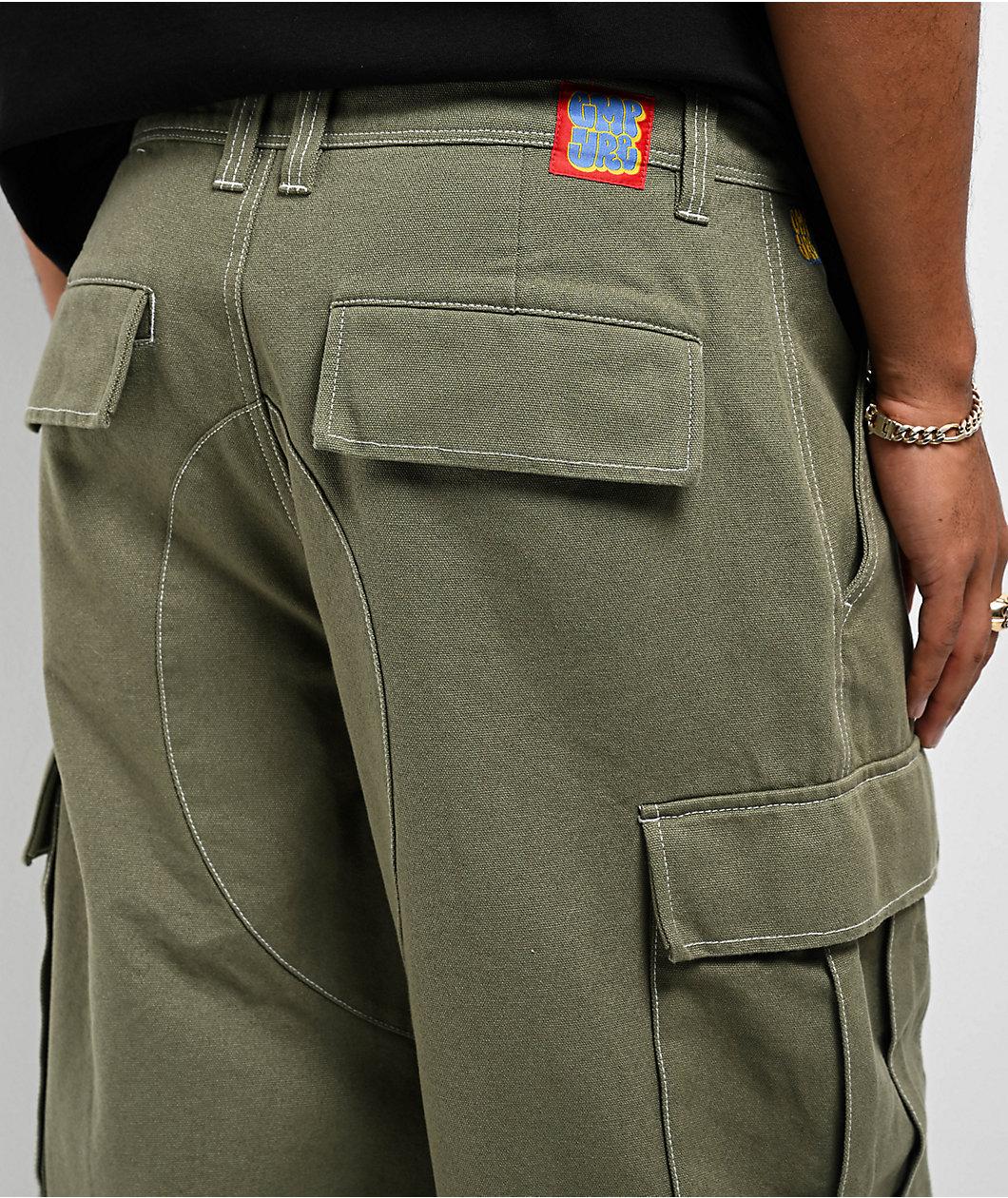 Empyre Canvas Deep Lichen Ultra Loose Double Cargo Pants Product Image
