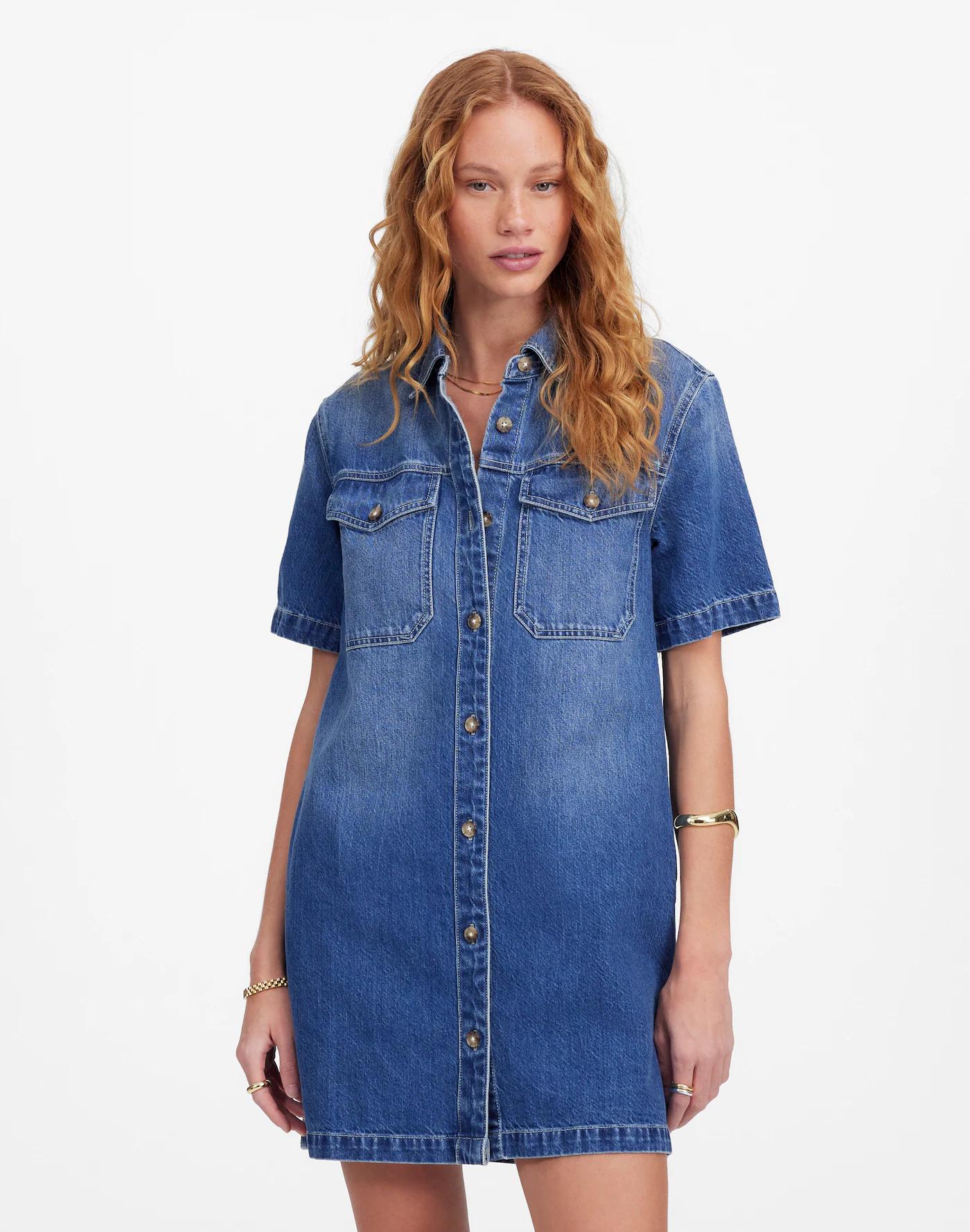 Denim Boxy Shirtdress in Demarco Wash Product Image