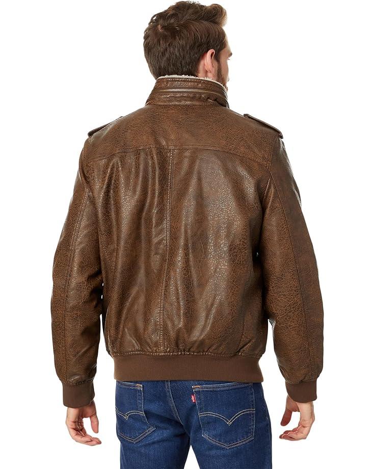 Faux-Leather Trucker with Jersey Hood and Fleece Lining Product Image