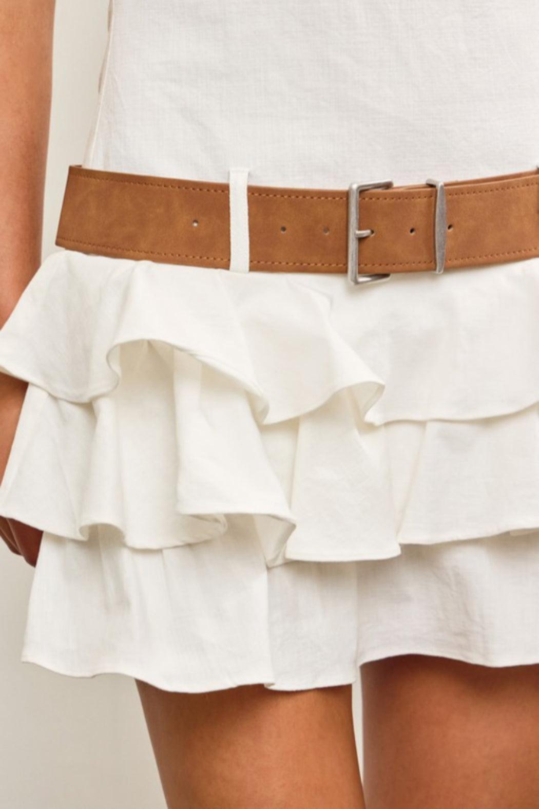 Belted Halter Neck Dress Product Image