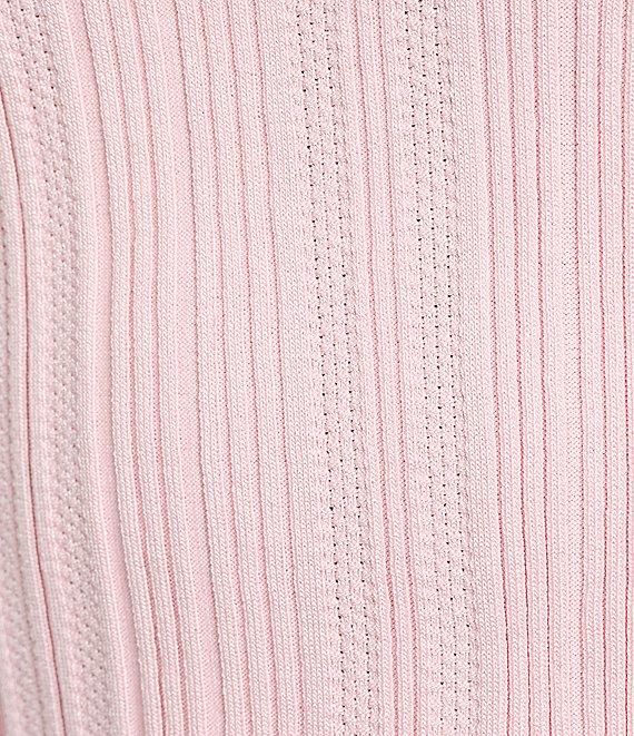 Skies Are Blue Crew Neck Ruffle Cap Sleeve Sweater Knit Top Product Image