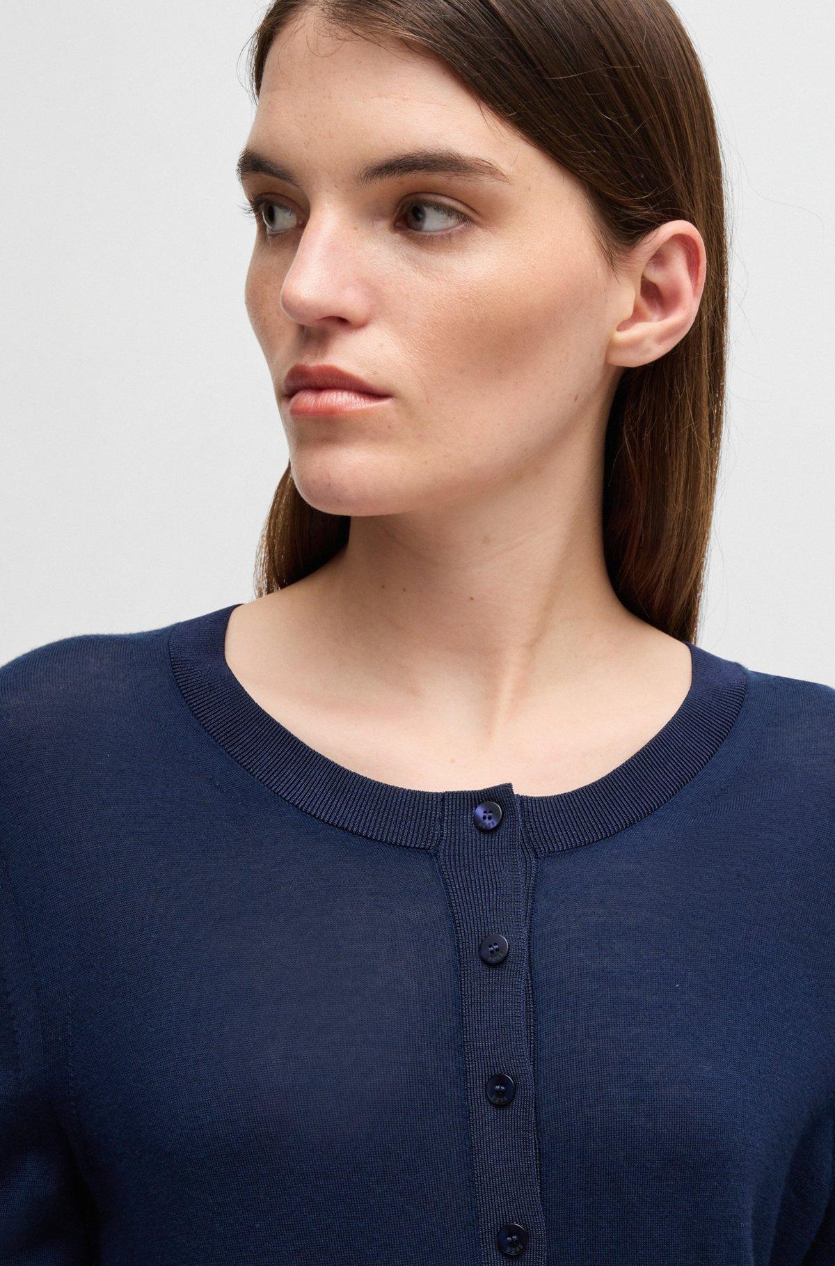 Henley-neck sweater in Merino wool Product Image