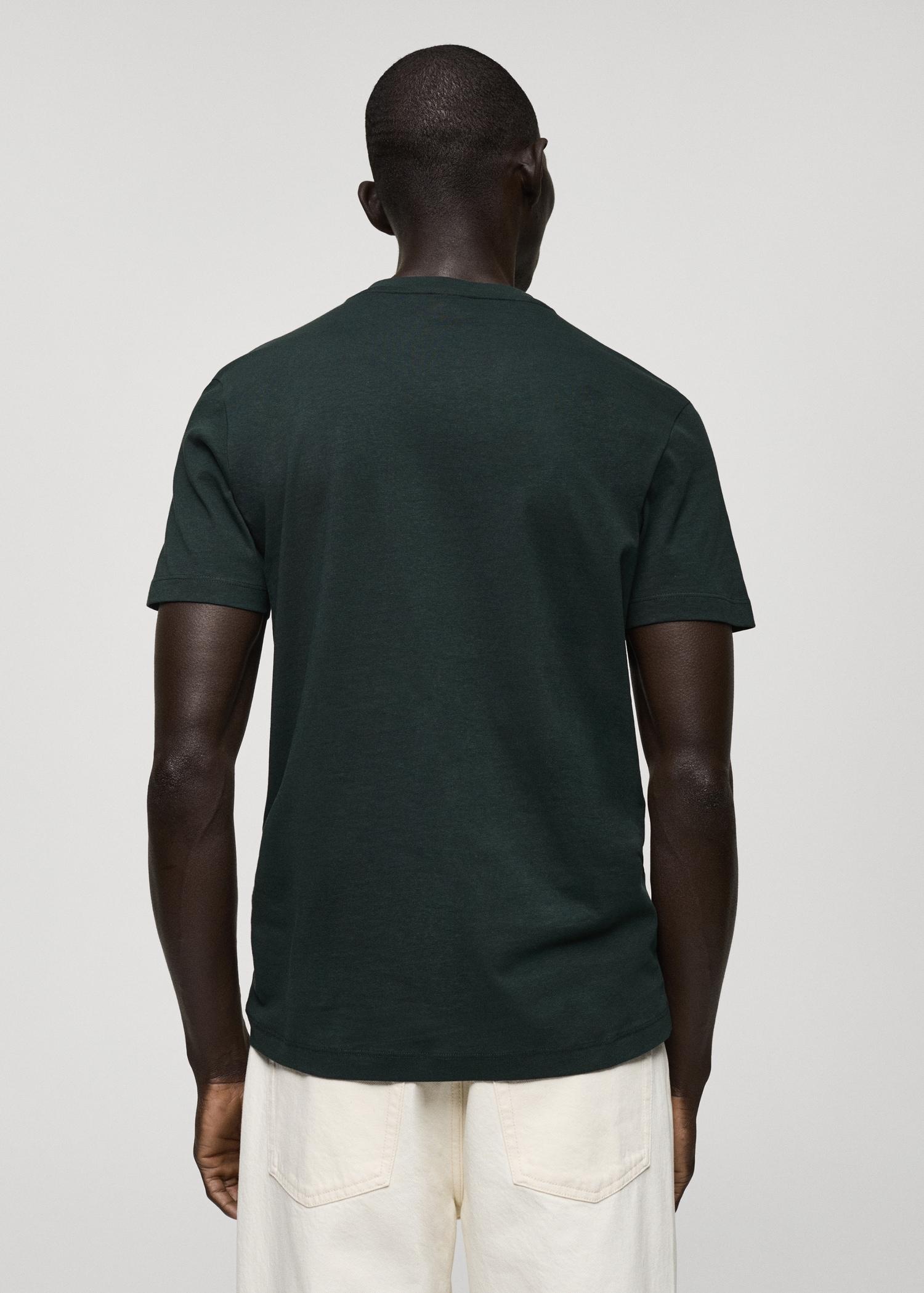100% cotton slim-fit V-neck t-shirt - Men | MANGO USA Product Image