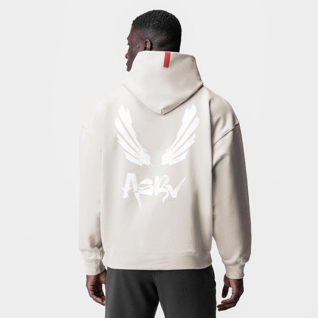 0874. Tech-Terry™ Zip Pocket Hoodie - Stone/White "Brush Wings/ASRV" Product Image