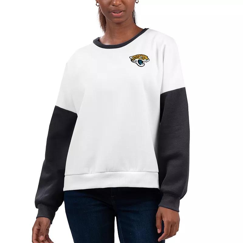 Women's G-III 4Her by Carl Banks White Jacksonville Jaguars A-Game Pullover Sweatshirt,  Product Image