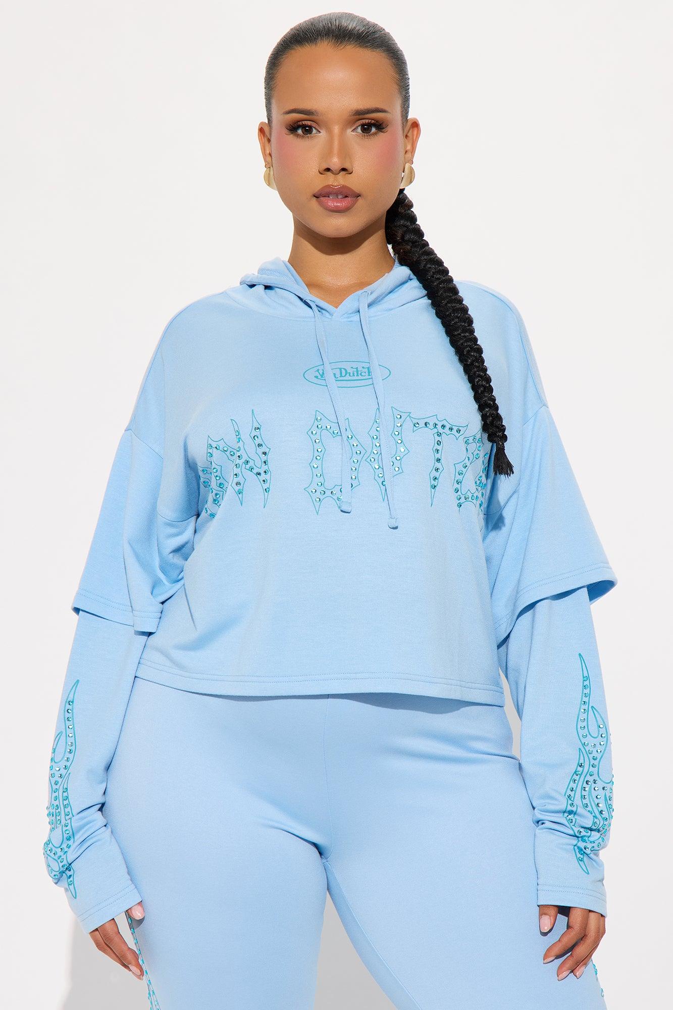 Von Dutch Fire Racer Layered Hoodie - Blue Product Image