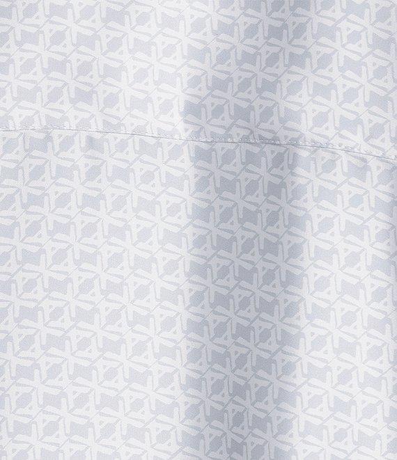 Le' AL.X Logo Print Satin Notch Lapel Short Sleeve Cropped Coordinating Camp Shirt Product Image