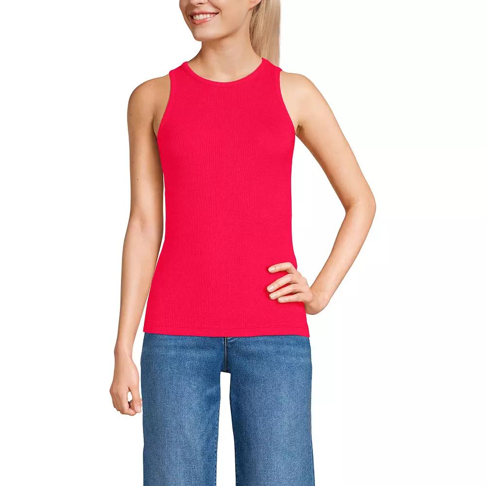 Women's Lands' End Drapey Rib Fitted Tank Top,  Product Image