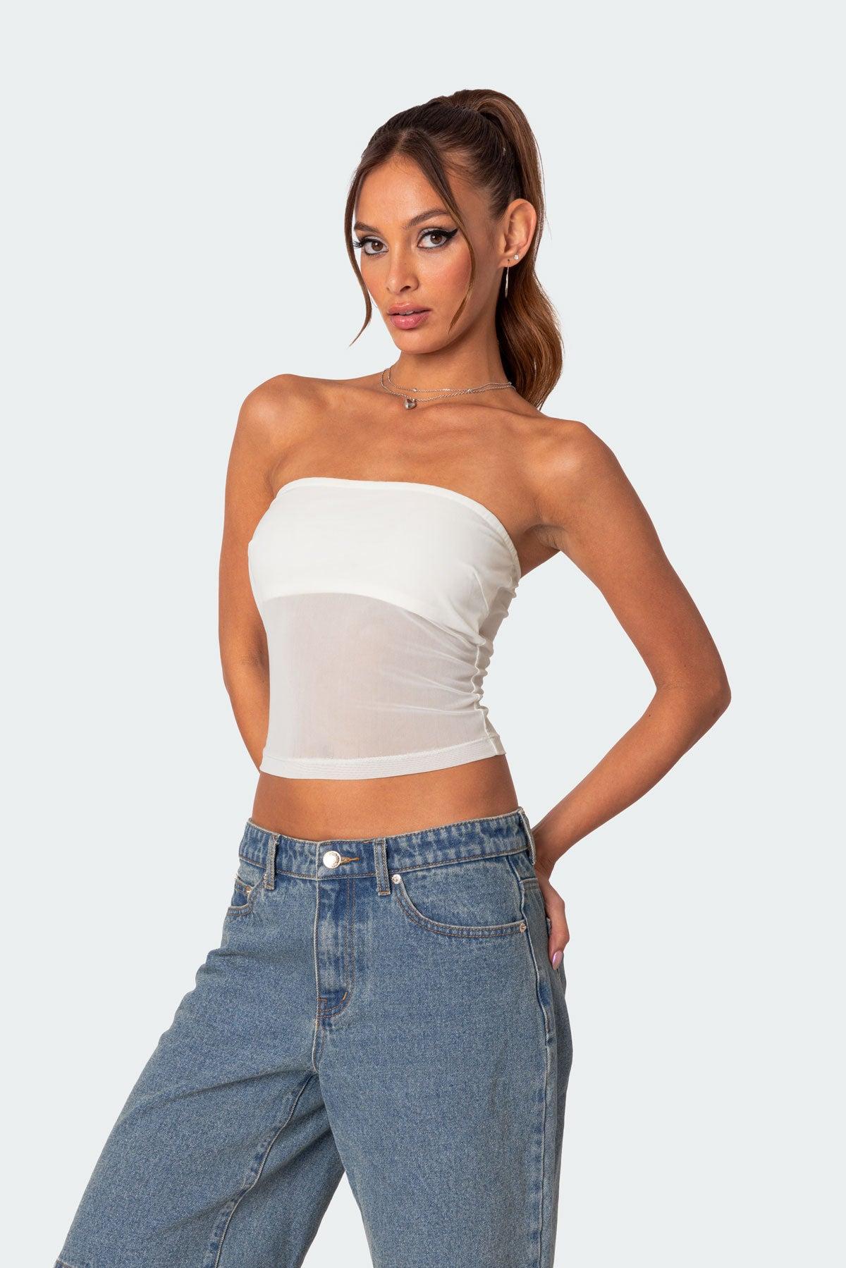 Celestia Sheer Mesh Tube Top Product Image