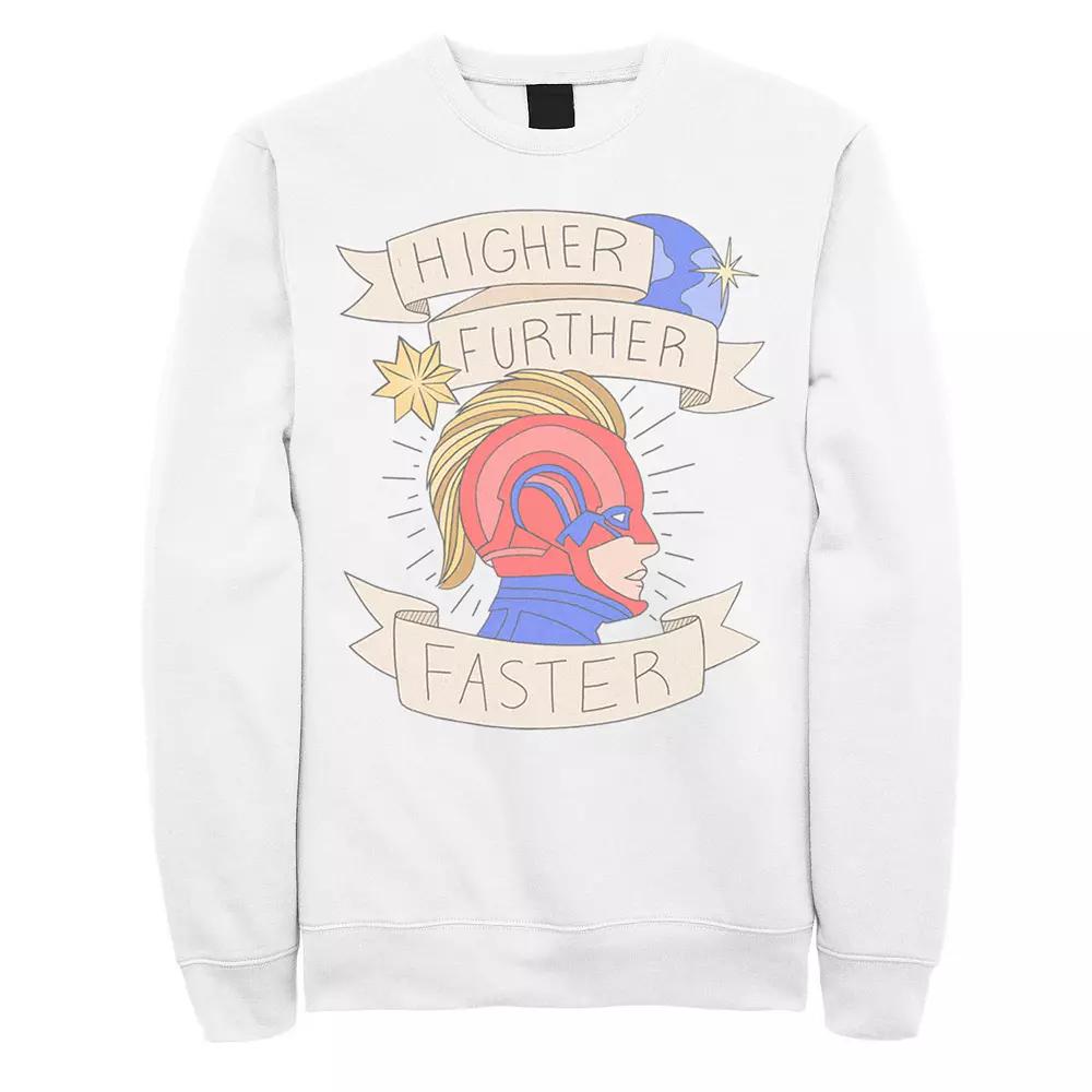 Men's Marvel Captain Marvel Higher Further Faster Banner Sweatshirt,  Product Image