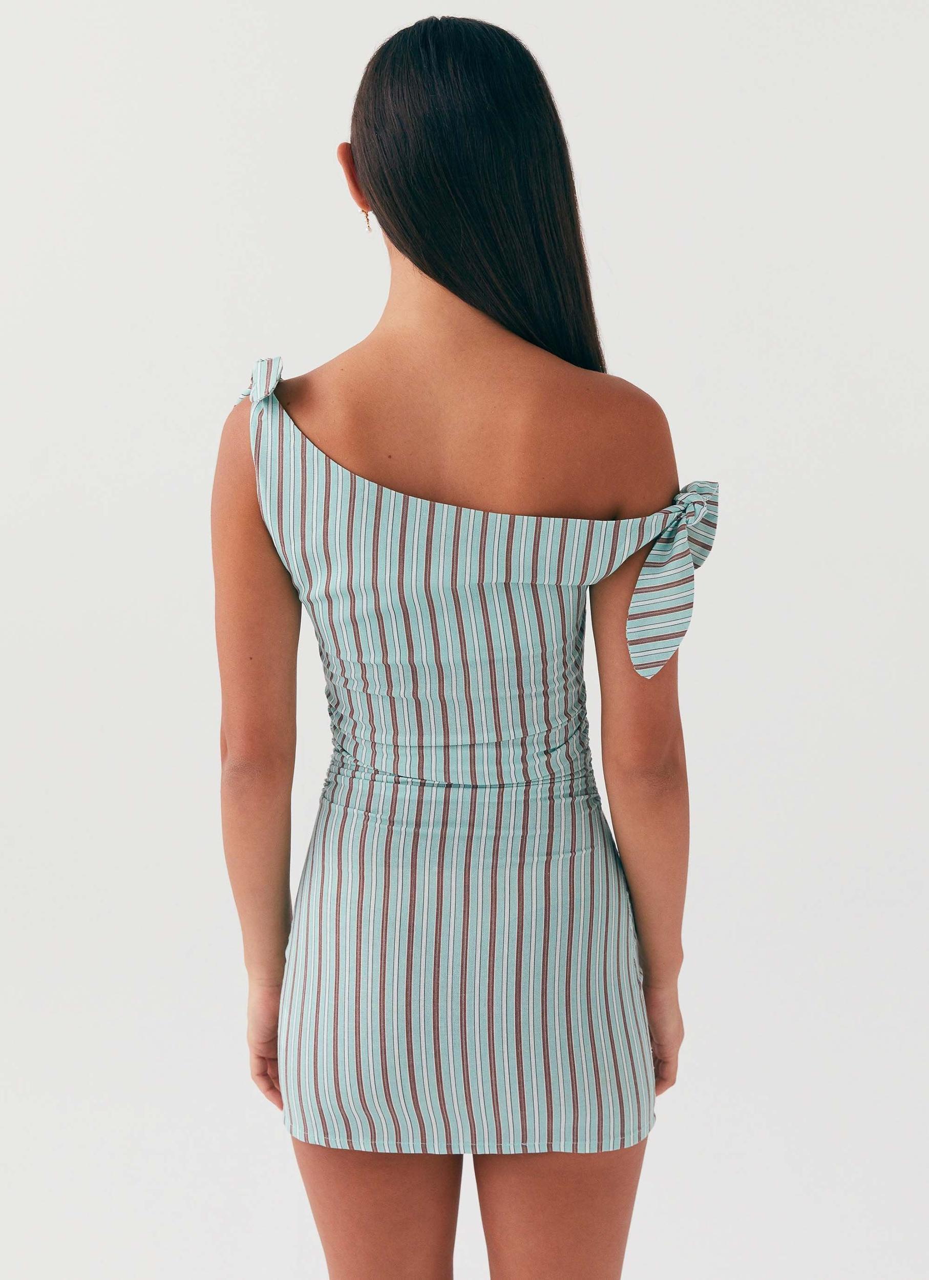 Amazonia Linen Mini Dress - Coastal Stripe Product Image