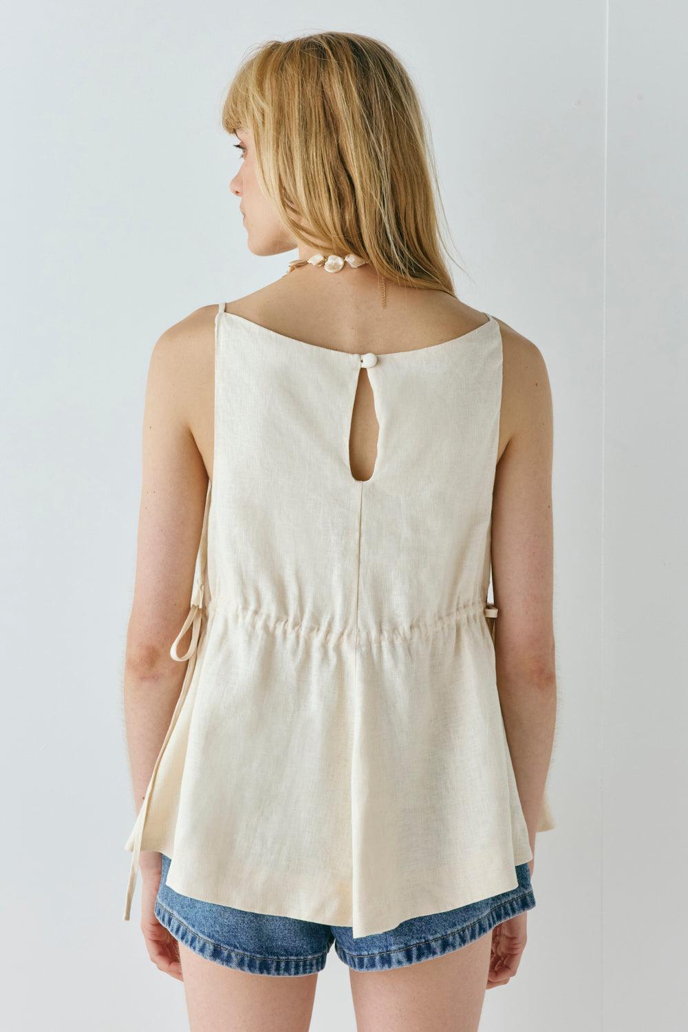 Indi Linen Top Cream Product Image