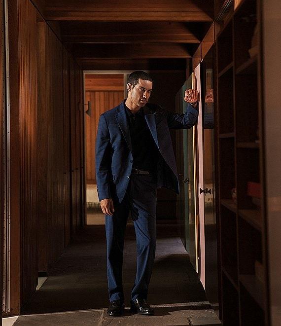 Hart Schaffner Marx New York Modern Fit Flat Front Plaid Patten 2-Piece Suit Product Image