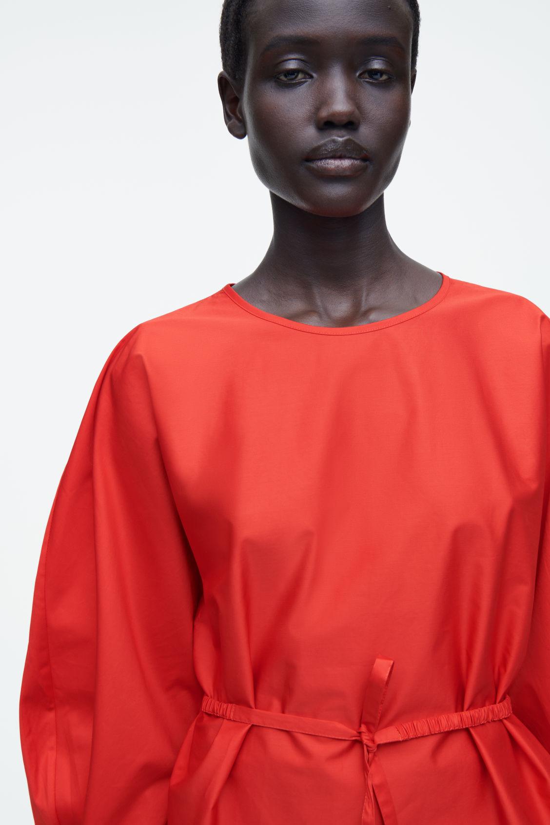 DRAWSTRING PEPLUM BLOUSE Product Image