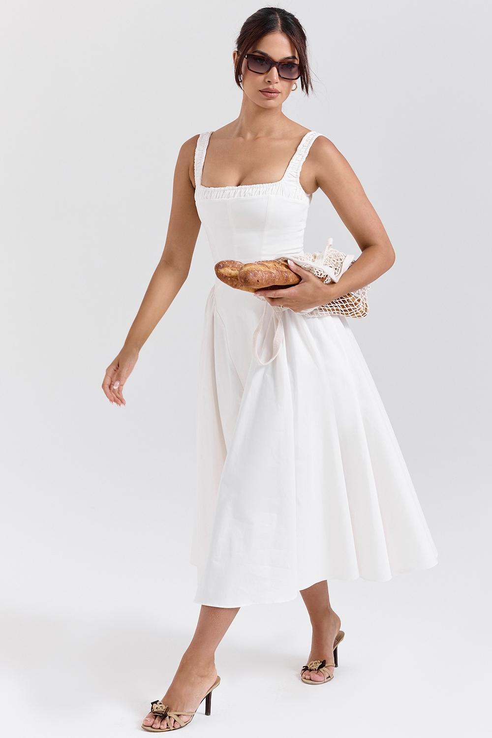 Dorothy  white cotton midi sundress Product Image