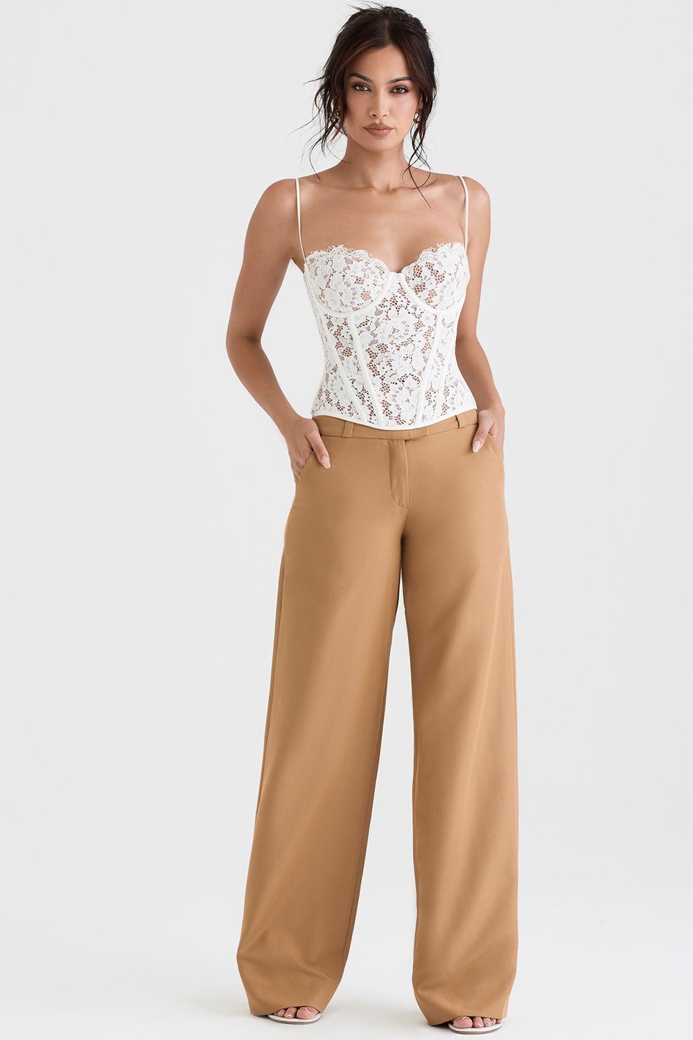 Cameron  caramel relaxed tailored trousers Product Image