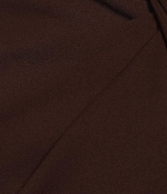 Trina Turk Keshi Stretch Woven Asymmetrical Twist Neck Short Sleeve Midi Sheath Dress Product Image