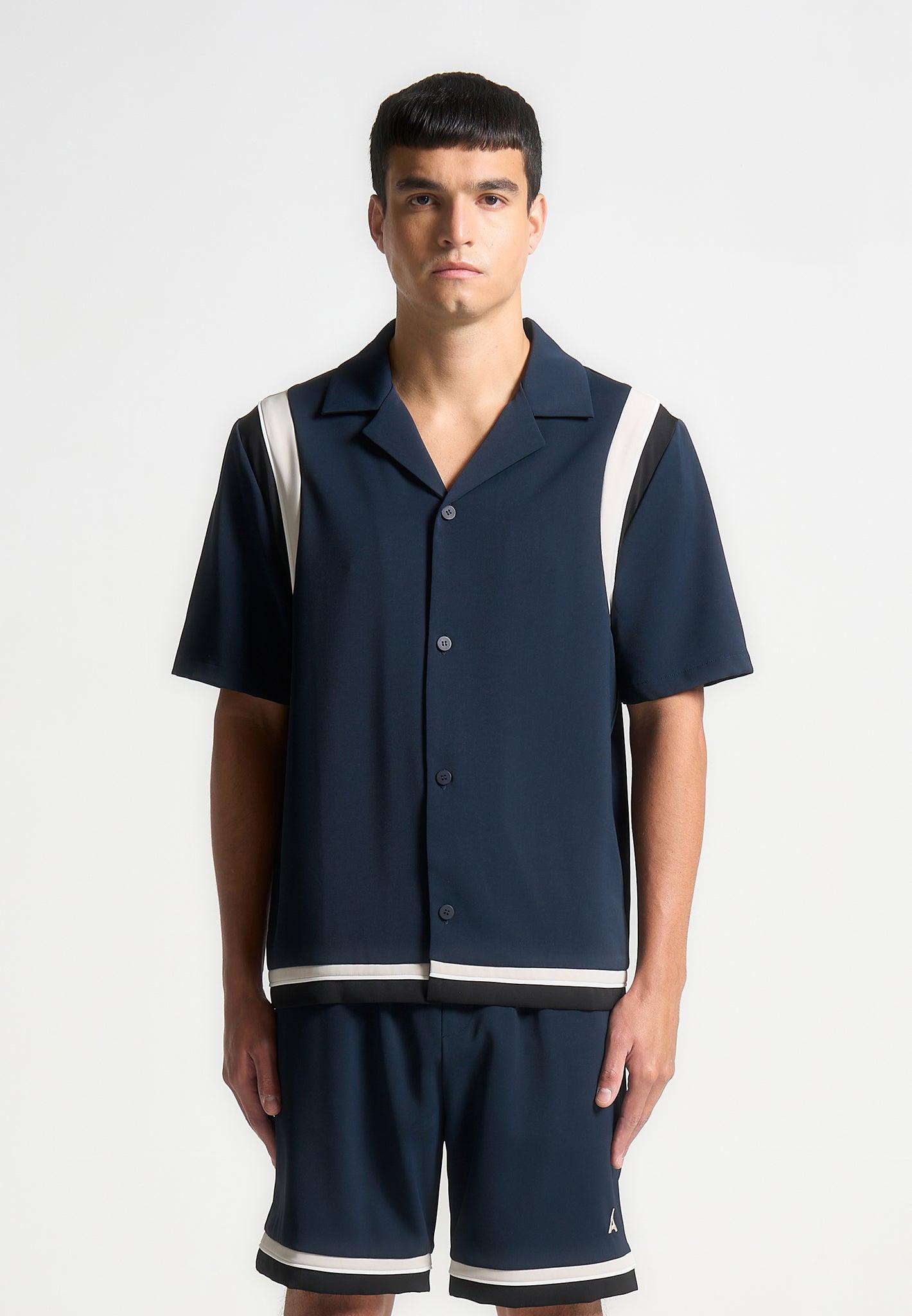 Varsity Revere Shirt - Navy Male Product Image