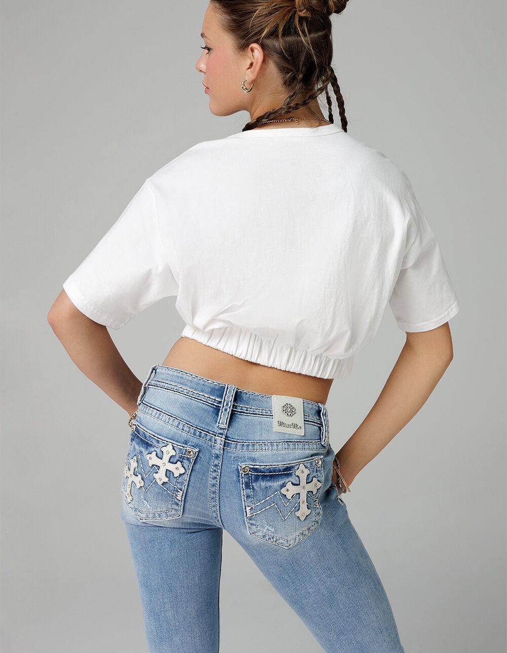 MISS ME Cross Couture Womens Straight Jeans - LIGHT WASH Product Image