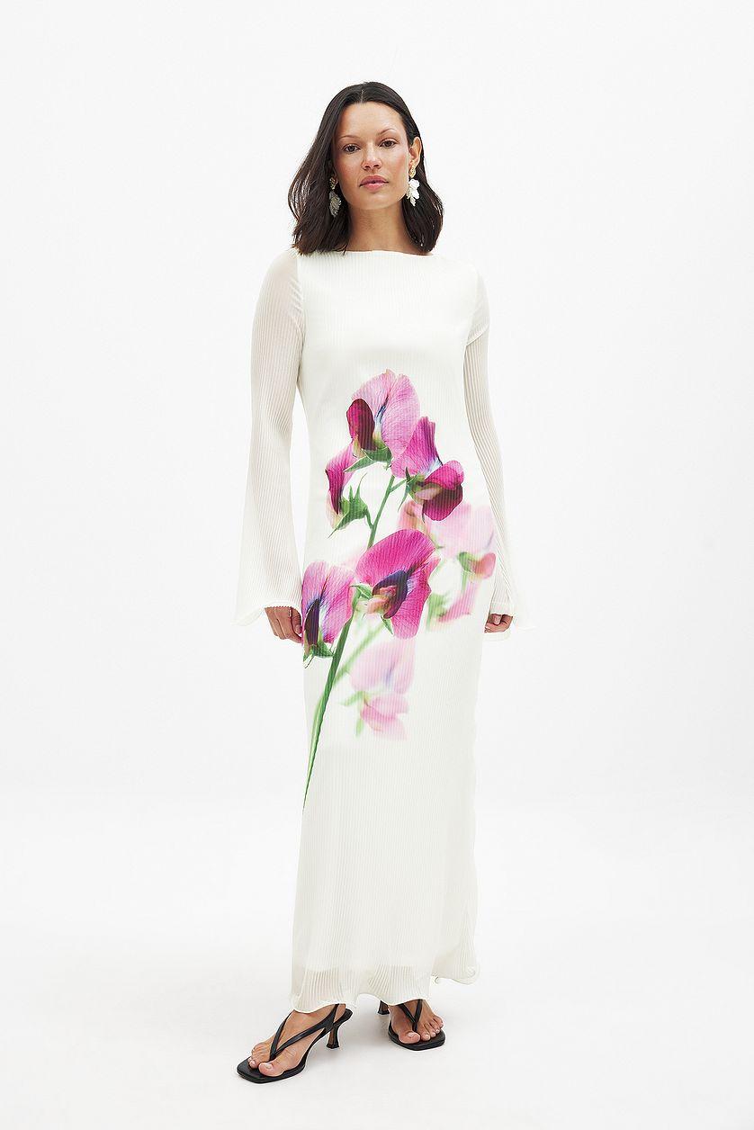 Long Sleeve Plisse Maxi Dress Product Image