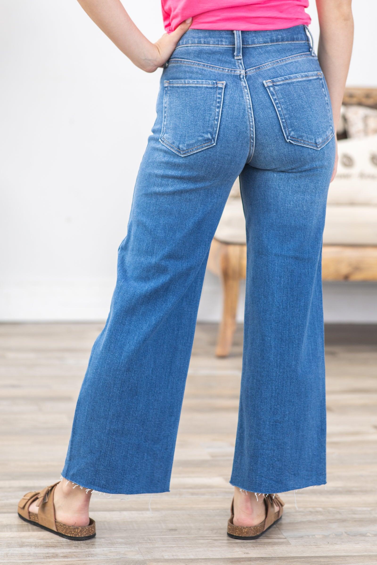 JBD Medium Wash Scissor Cut Wide Leg Jean Product Image