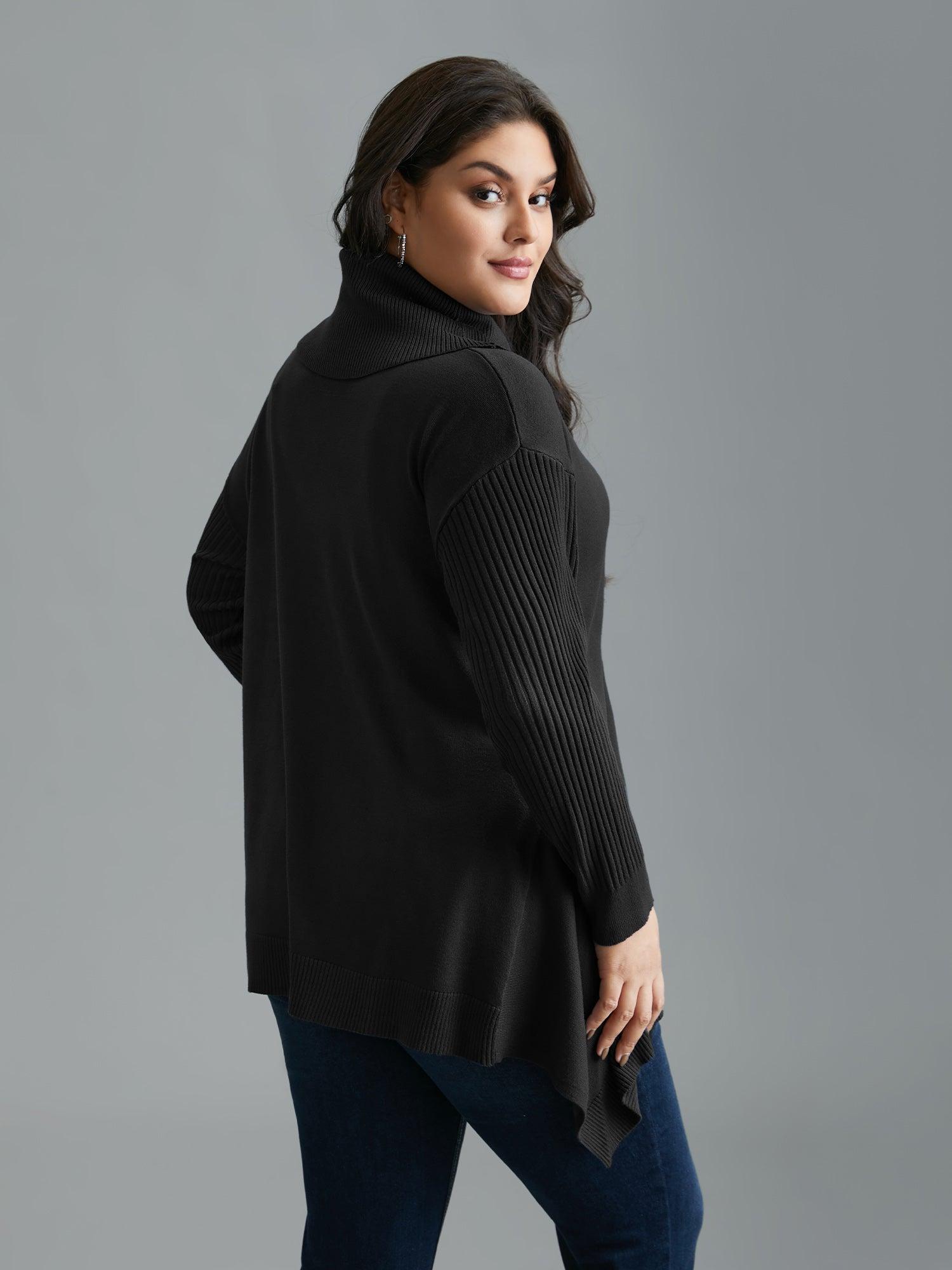 Supersoft Essentials Textured Drop Shoulder Turtleneck Pullover Female Product Image