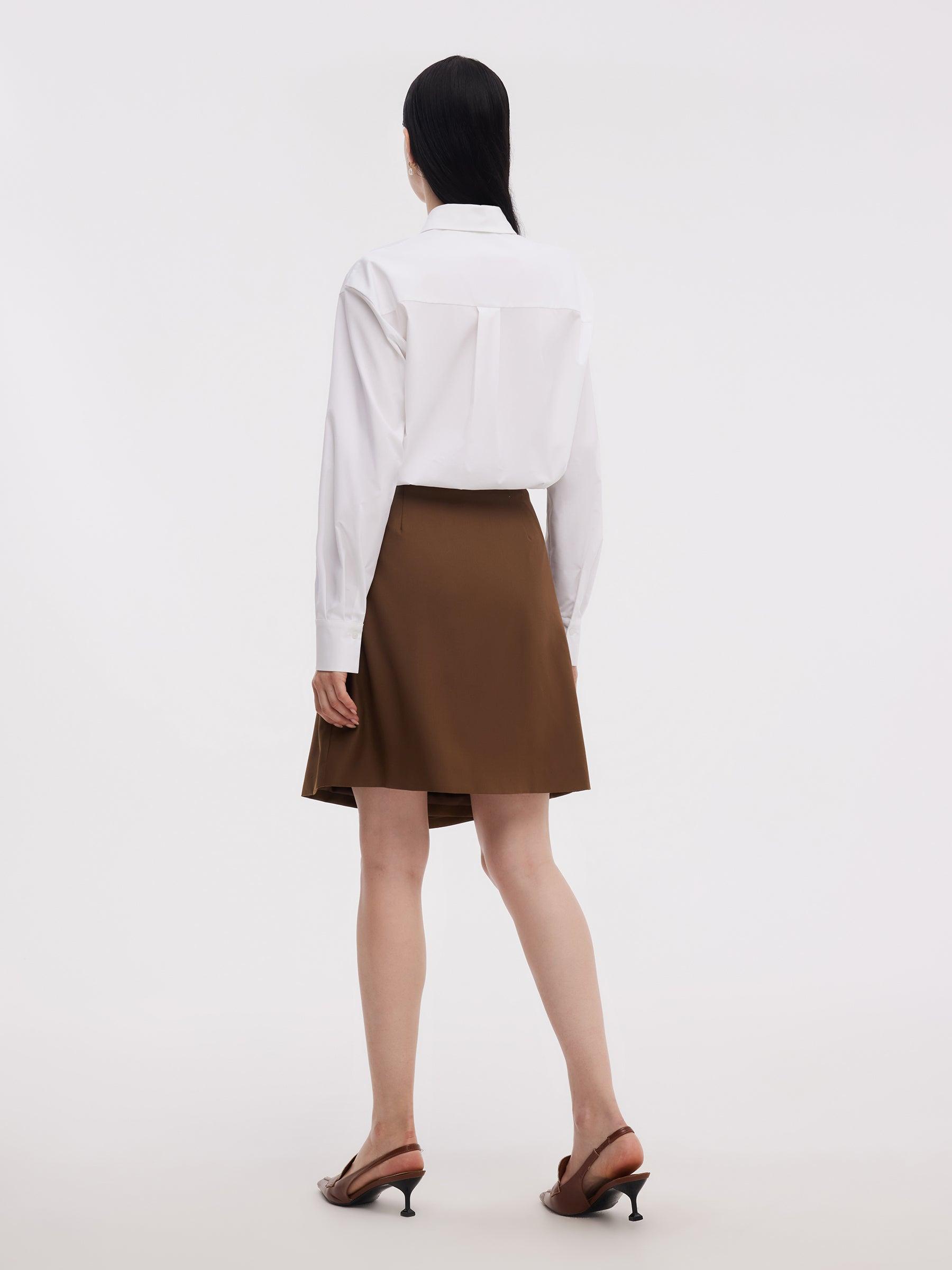 Shirt Dress And Adjustable Waist Skirt Two-Piece Set Product Image