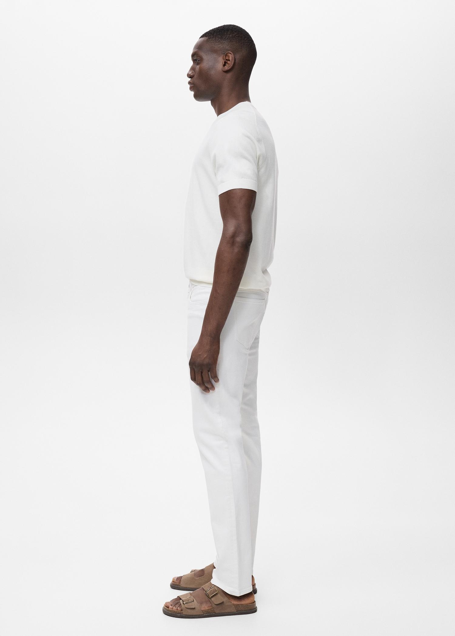 Slim fit white Jan jeans - Men | MANGO USA Product Image