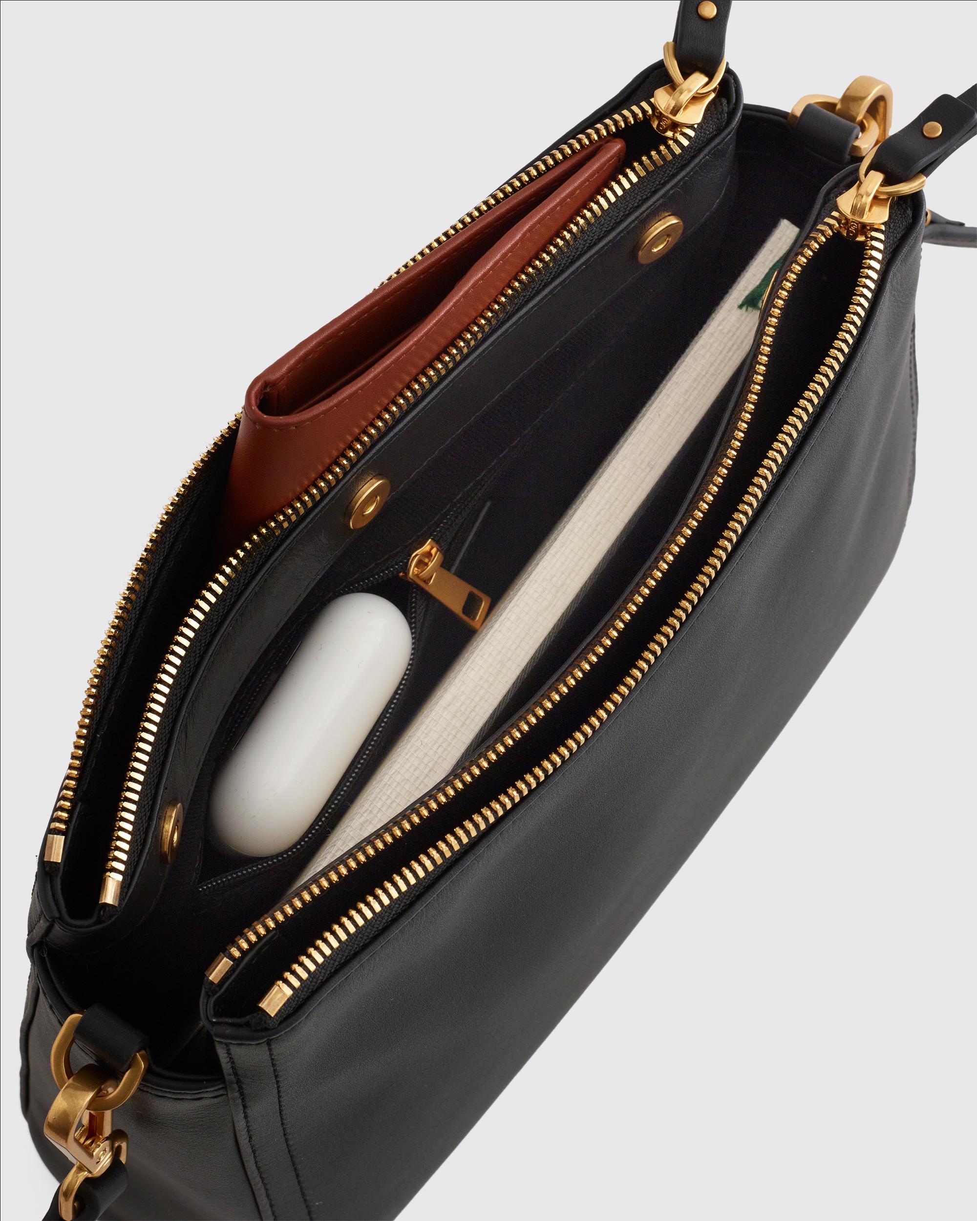 Quince | Women's Italian Leather Triple Compartment Crossbody Product Image