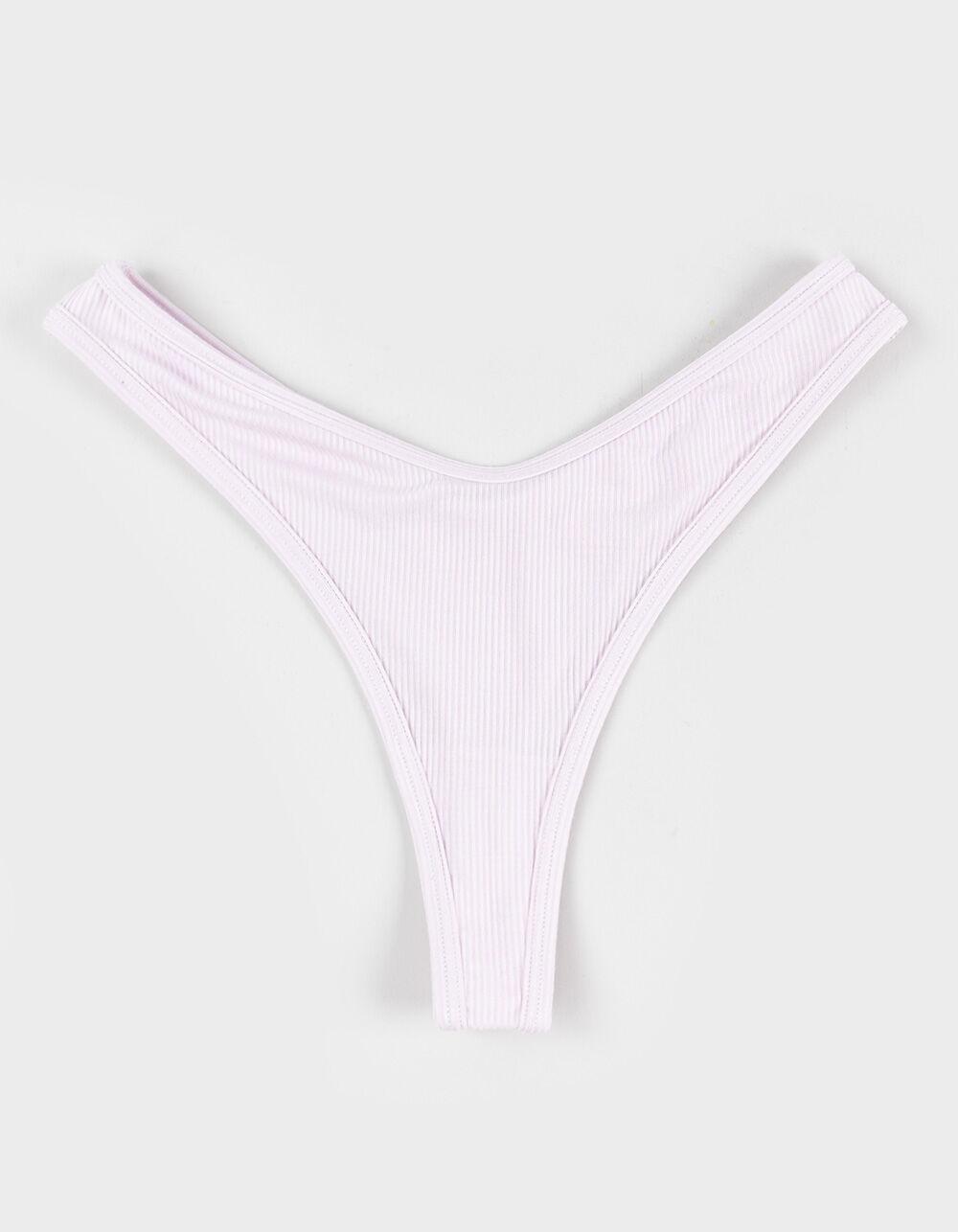 FULL TILT High Leg Rib Thong - BLACK Product Image