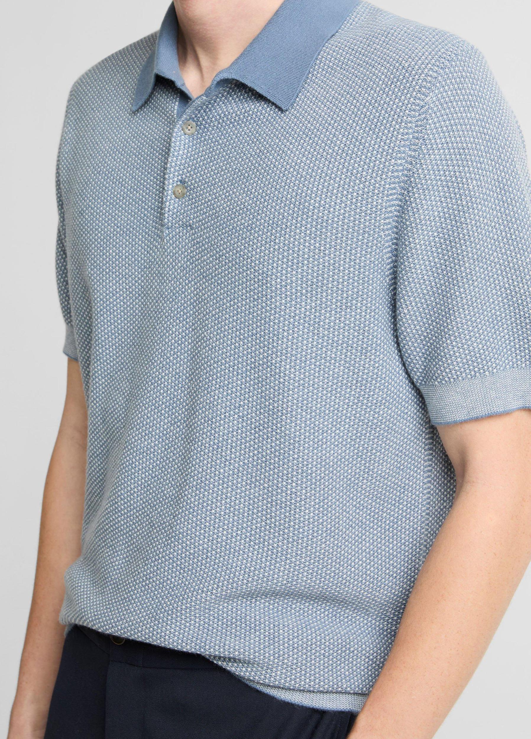 Geo-Jacquard Wool-Blend Blend Polo Sweater Product Image