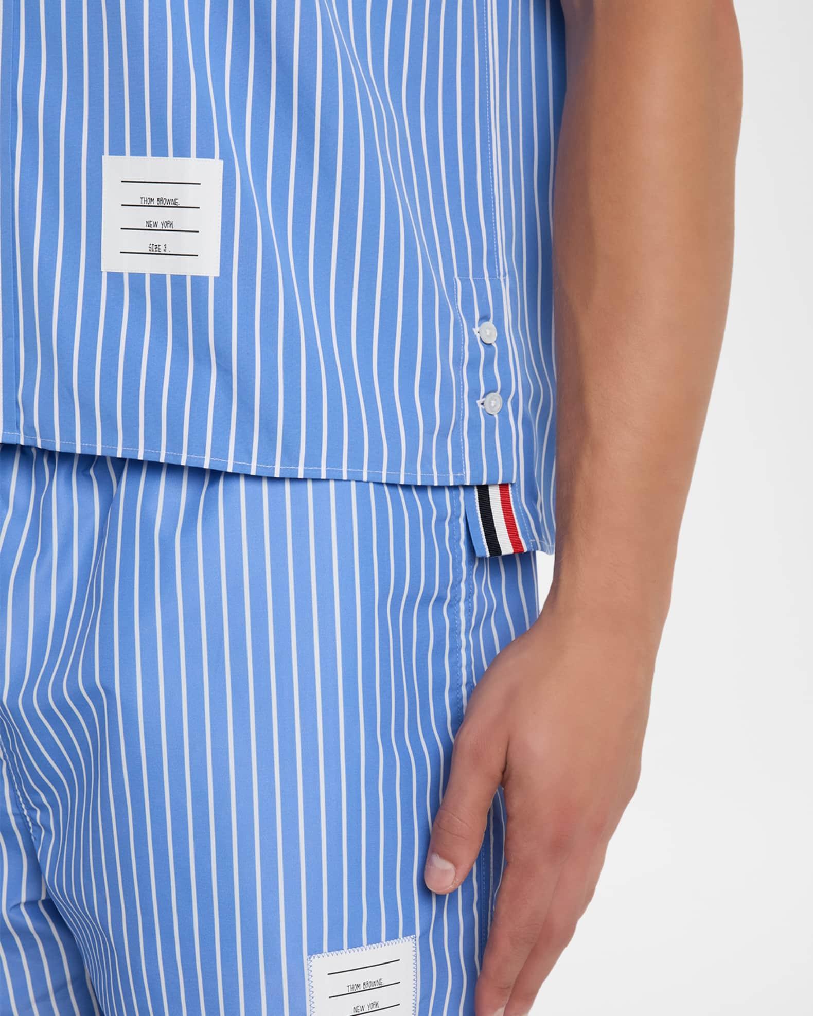 Men's Poplin Pinstripe Pocket Short-Sleeve Shirt Product Image