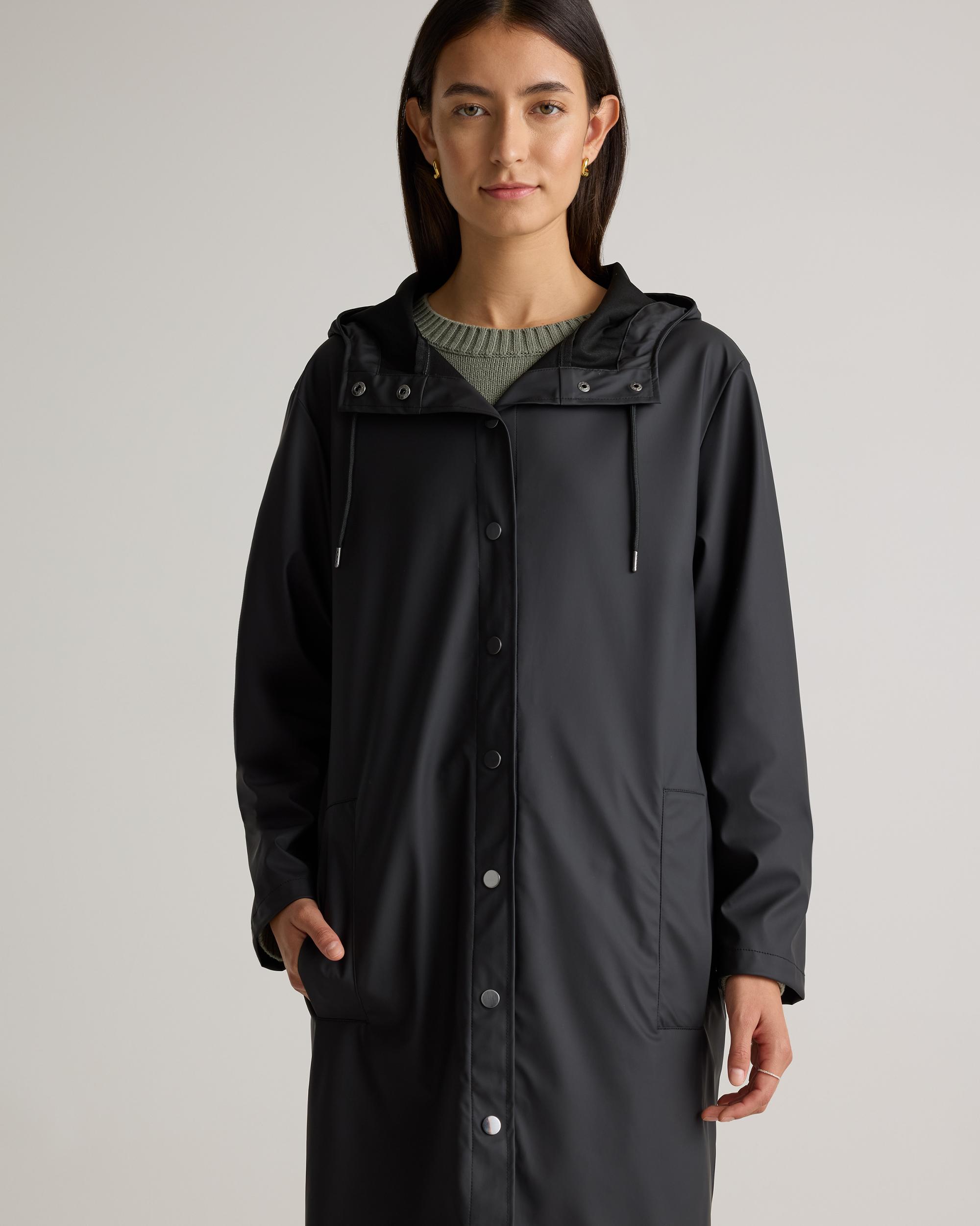 Quince | Women's Waterproof Rubberized Long Rain Jacket Size XS, Recycled Polyester Product Image