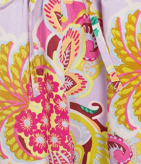 C&V Chelsea & Violet Drawstring Paisley Printed Pull On Coordinating Shorts Product Image