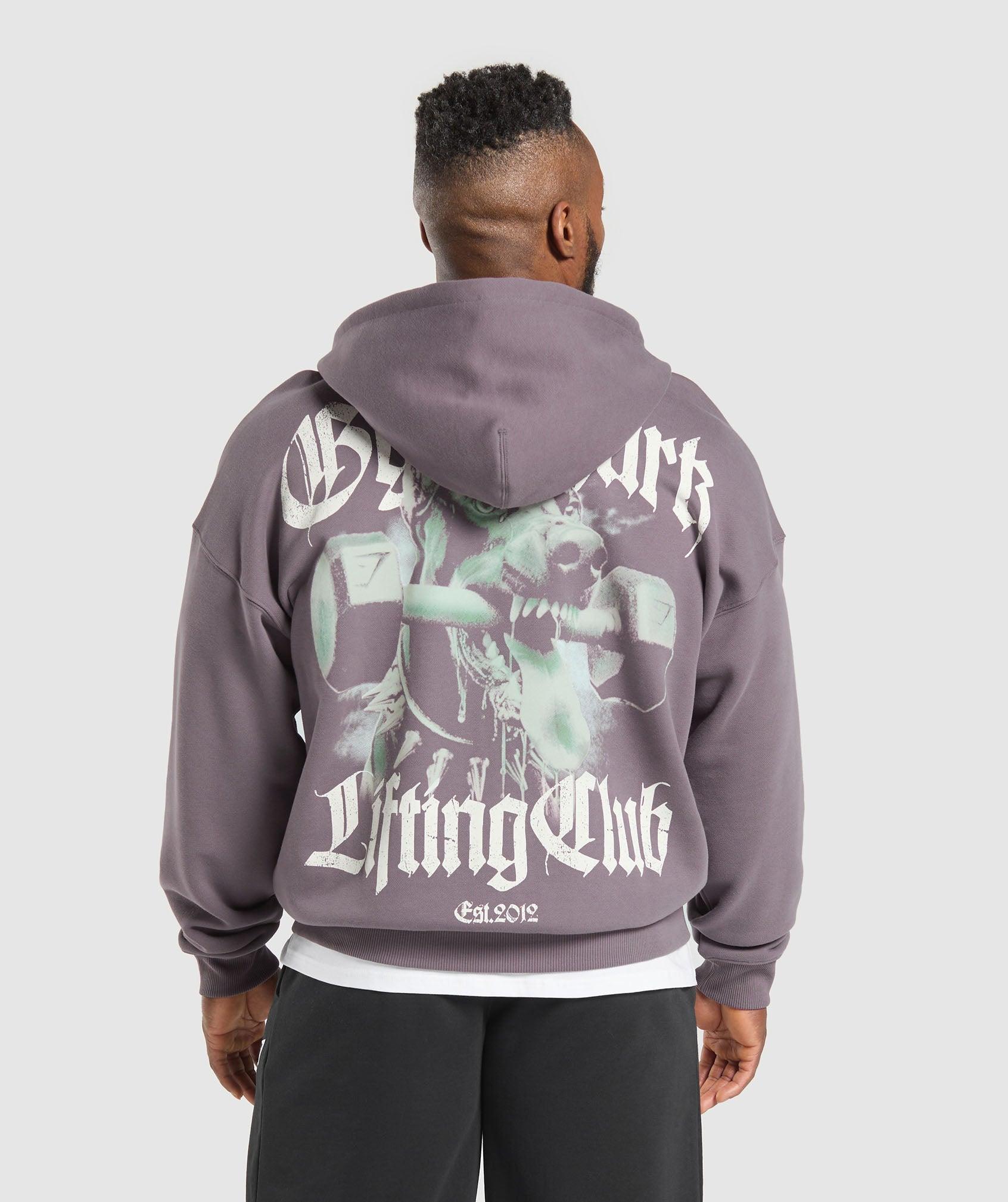 Gymshark Doberman Graphic Hoodie - Brushed Purple Male Product Image