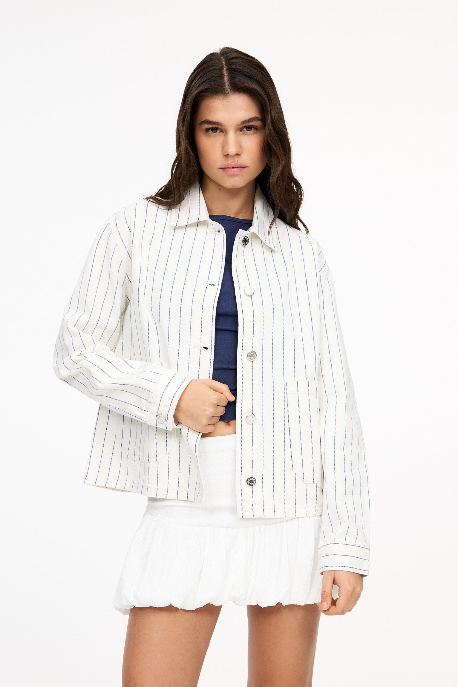 Striped cotton jacket Product Image