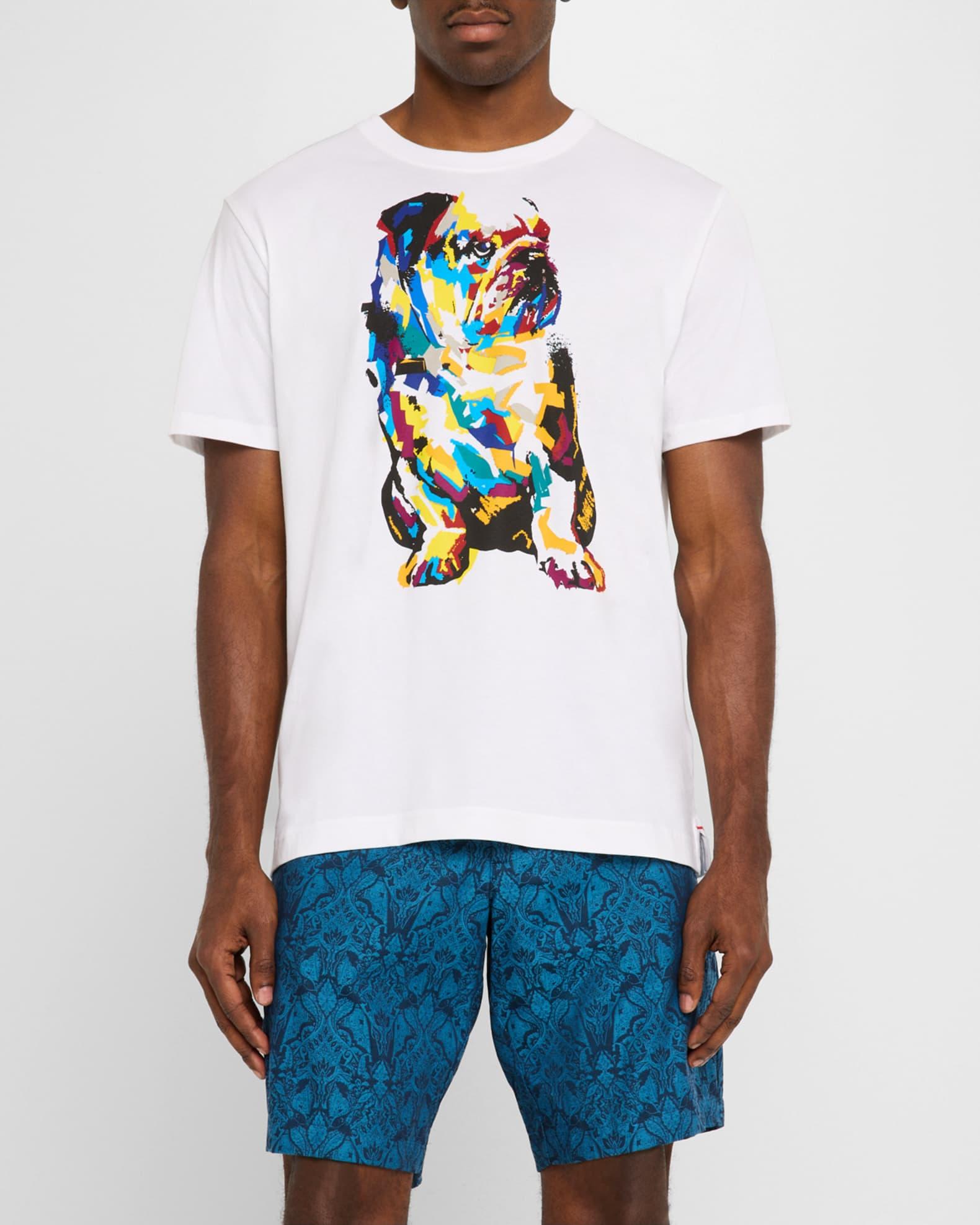 Mens Bulldog Graphic Crewneck T-Shirt Product Image