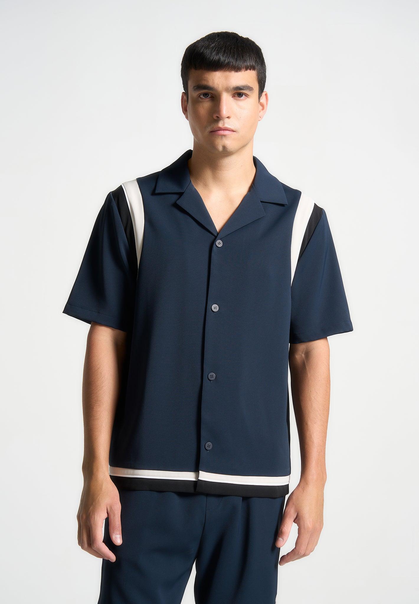 Varsity Revere Shirt - Navy Male Product Image