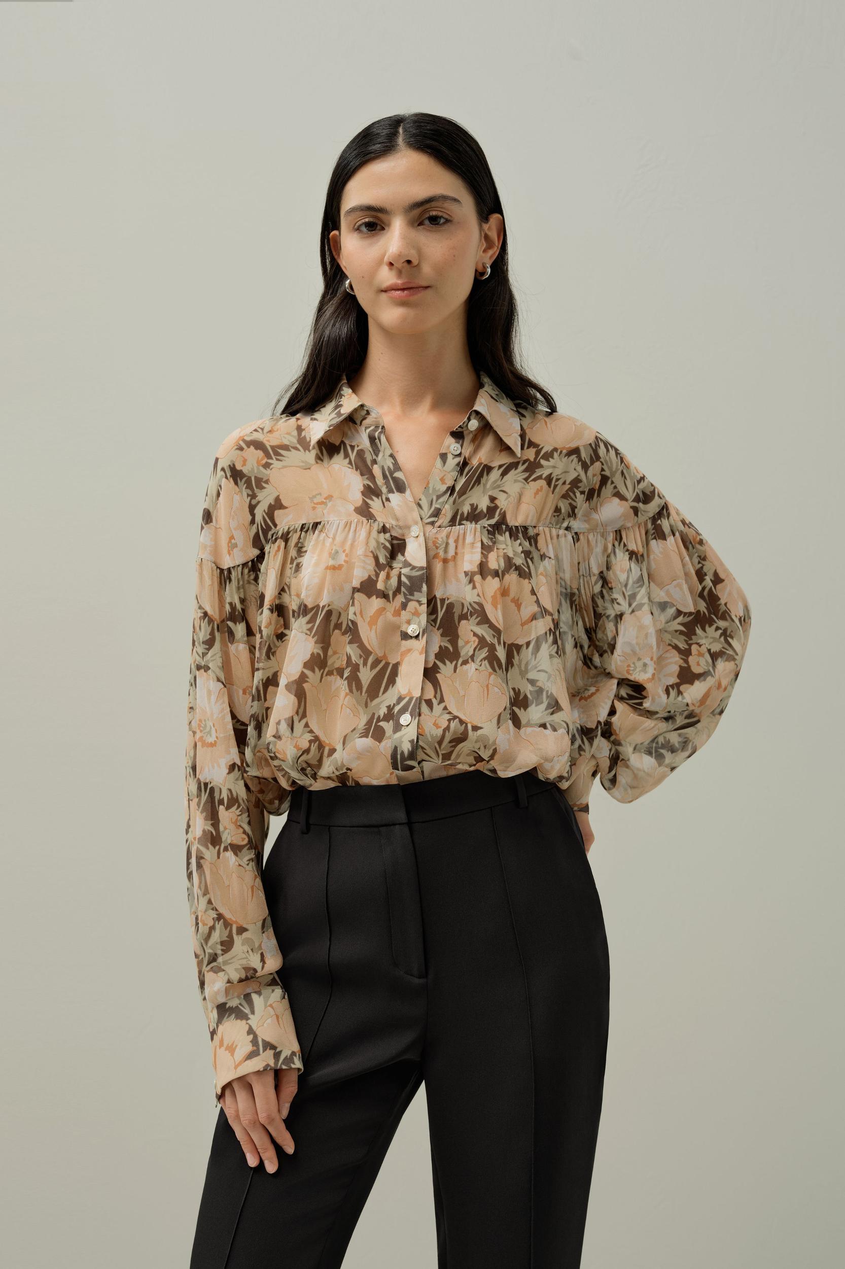 Poppy Parade Silk Blouse - Made With Liberty Fabric Product Image