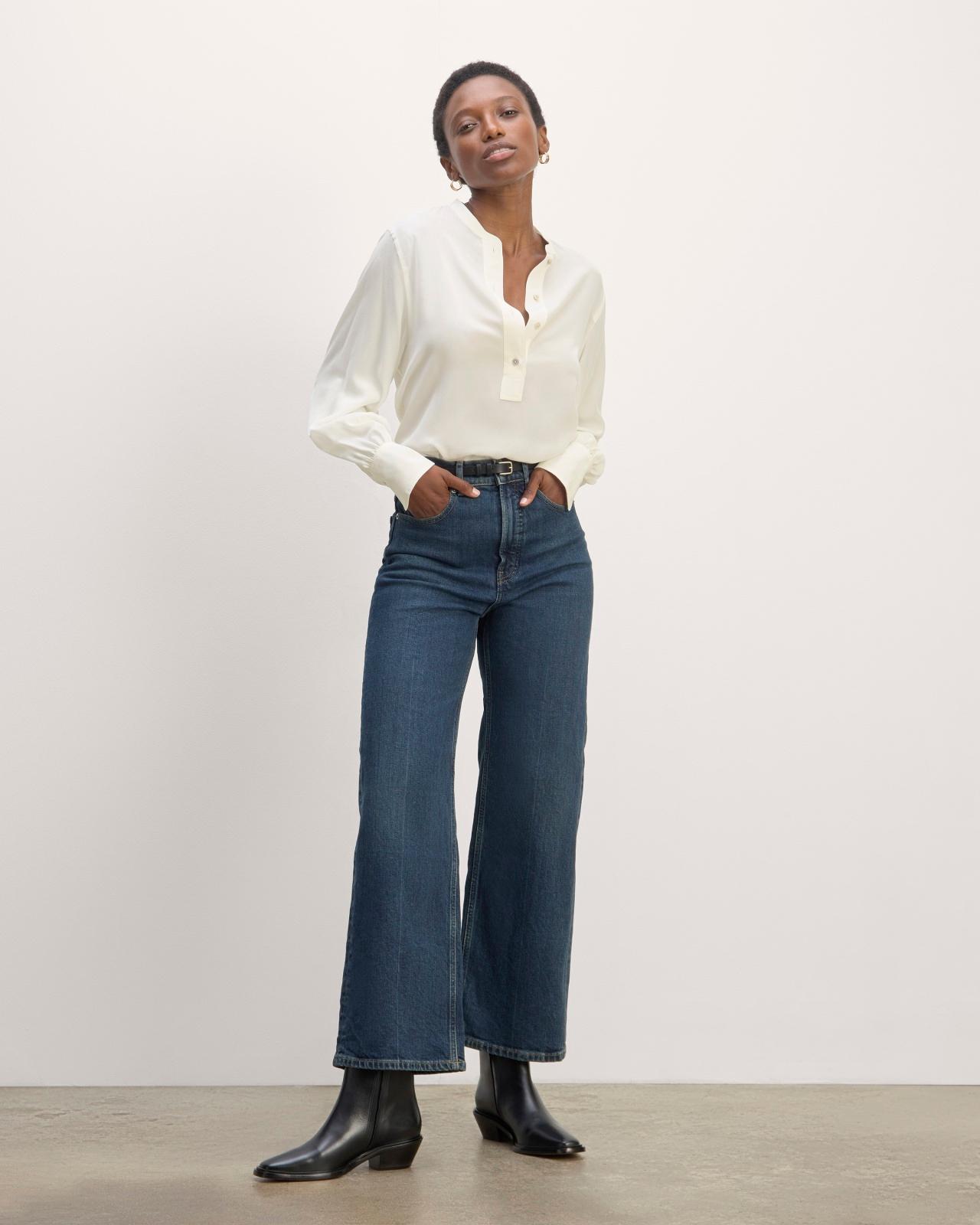 The Henley Shirt in Washable Silk Product Image