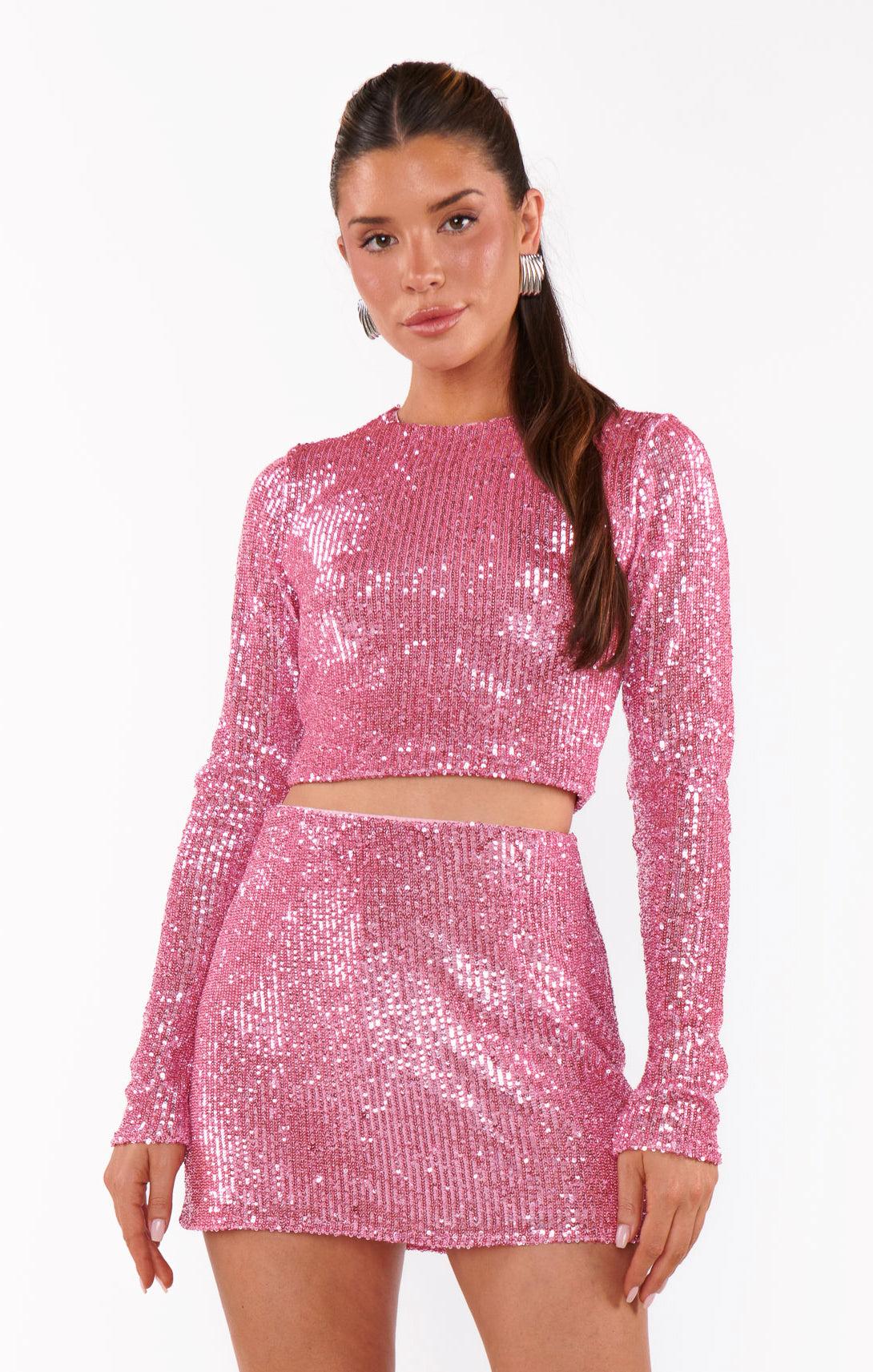 Last Call Top ~ Party Pink Sequins Product Image