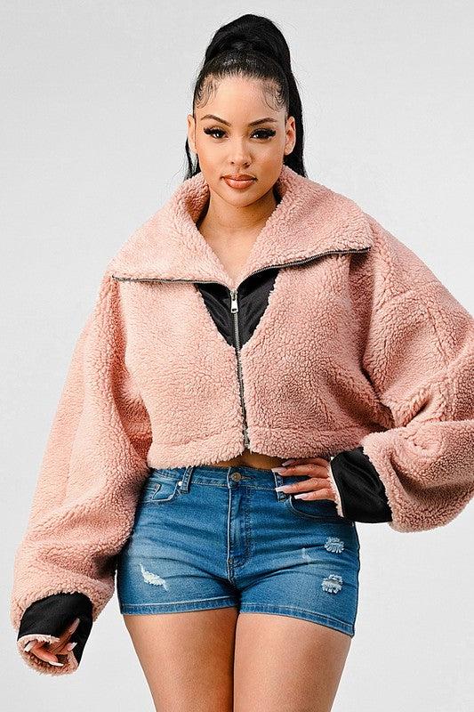 ATHINA OVERSIZED SHERPA WITH CONTRAST JACKET Product Image