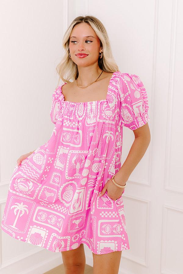 On Tropic Time Mini Dress in Pink Product Image