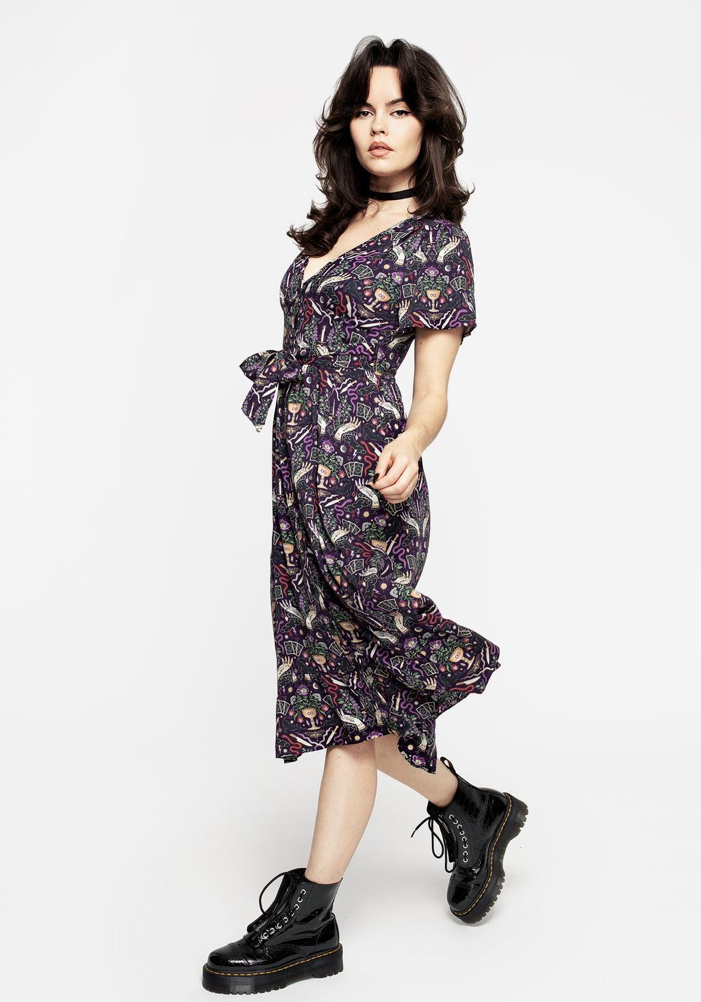 Modern Mystic Button Up Midi Dress Product Image